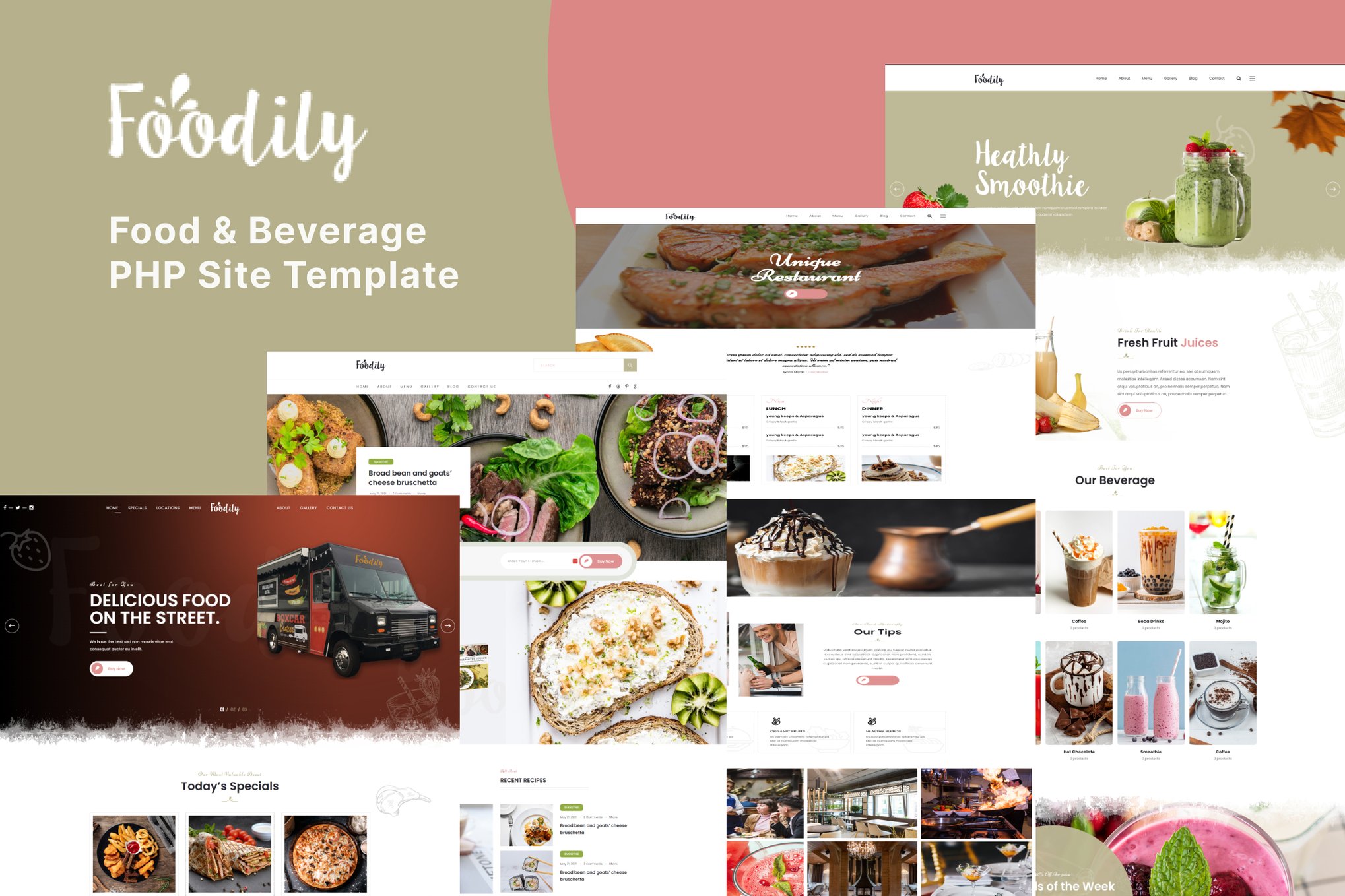 Imagen de portada de Foodily - Food and Beverage Shop PHP Template (plantilla web)