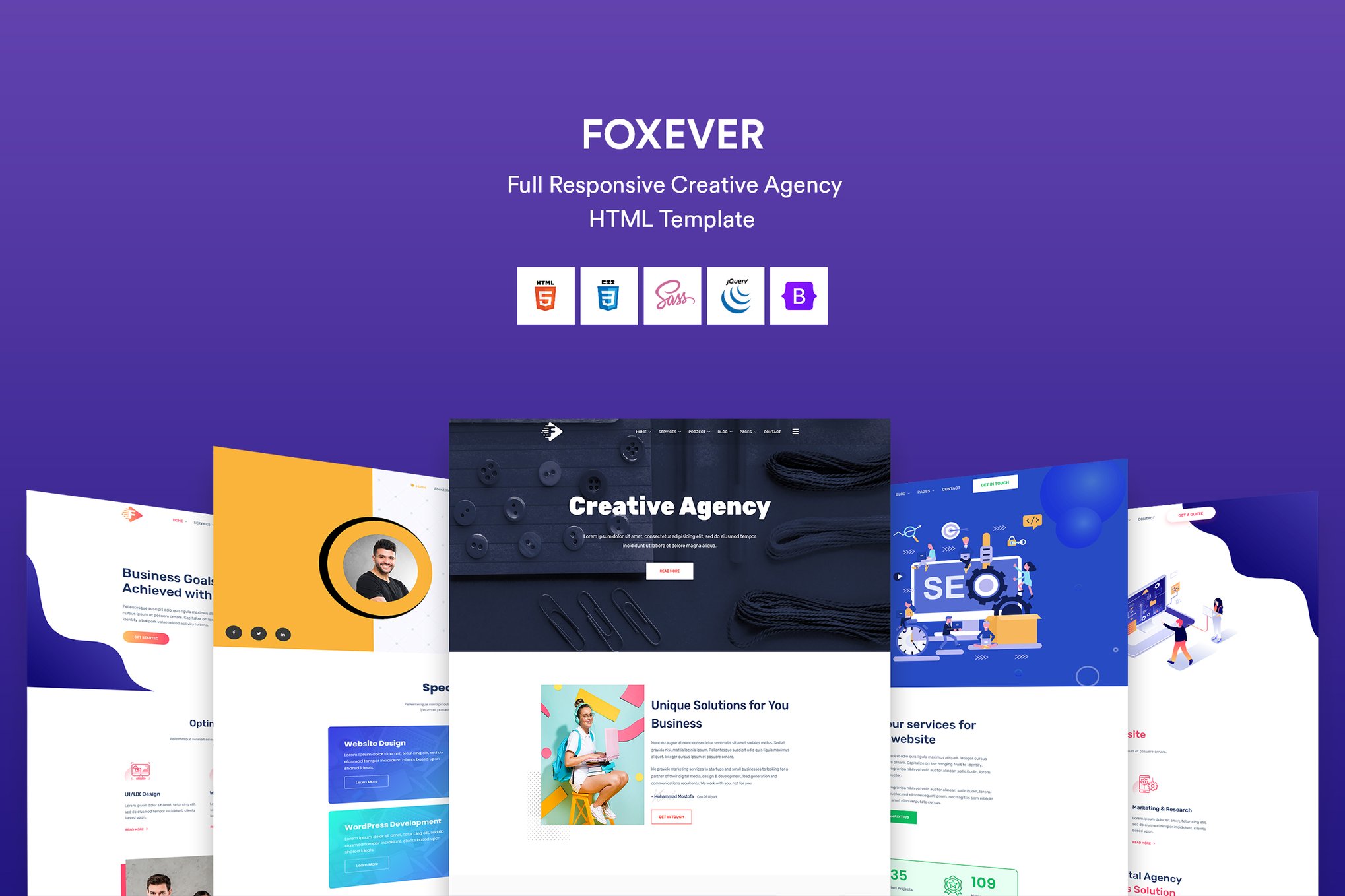 Imagen de portada de FoxEver - Creative Agency HTML5 Template (plantilla web)