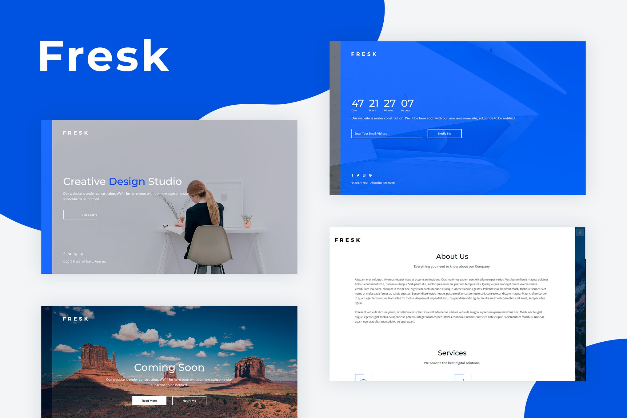 Imagen de portada de Fresk - Creative Coming Soon Template (plantilla web)