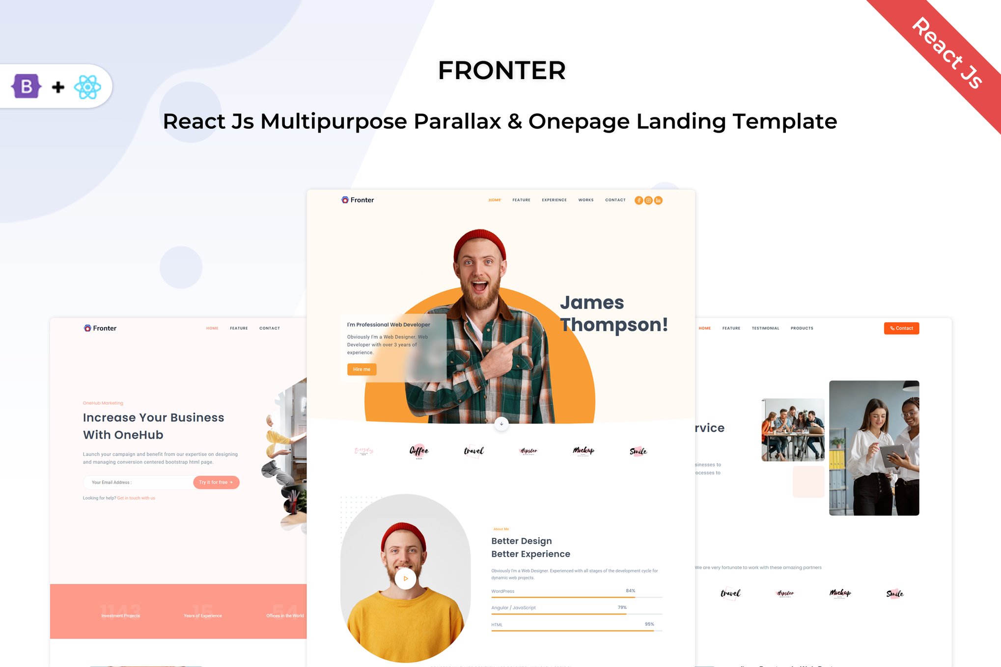 Imagen de portada de Fronter - React Js Multipurpose Landing Template (plantilla web)