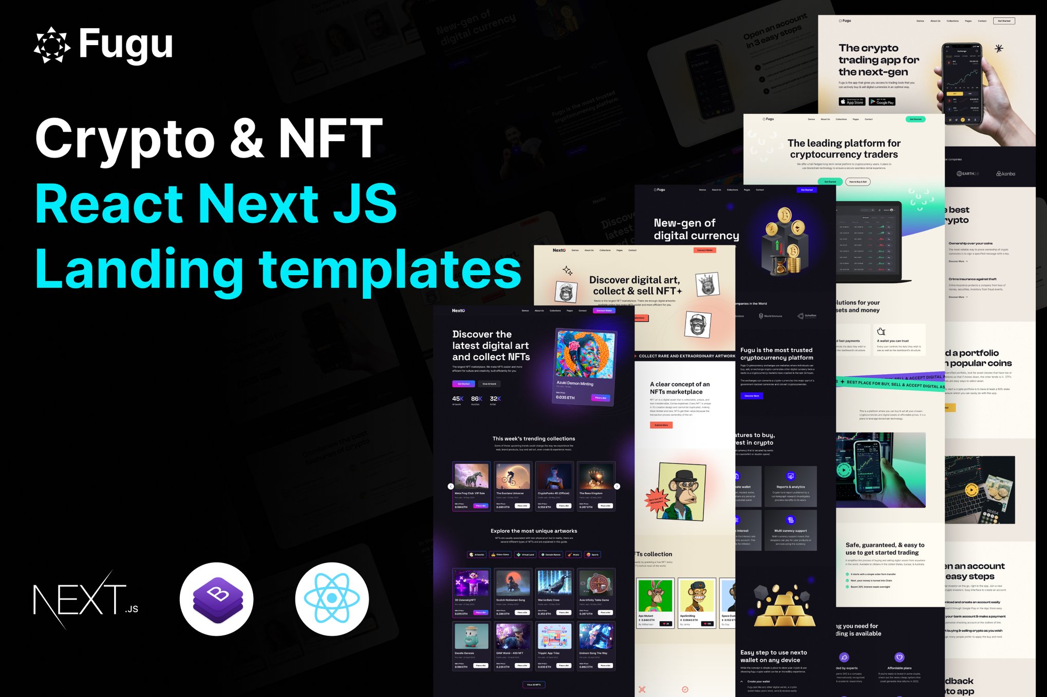 Imagen de portada de Fugu - NFT & Crypto React Next js Template (plantilla web)