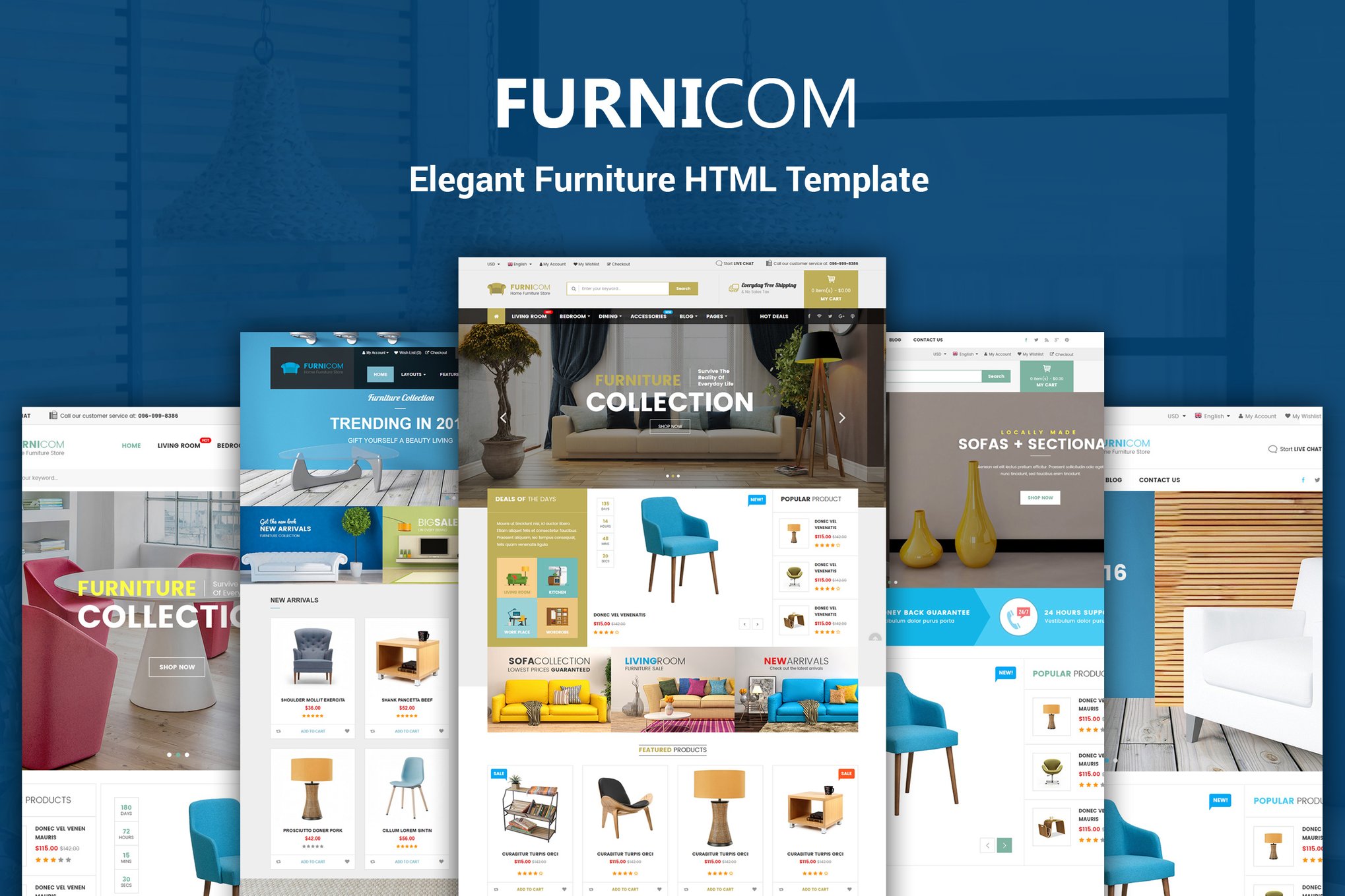 Imagen de portada de Furnicom - Furniture & Interior HTML Template (plantilla web)