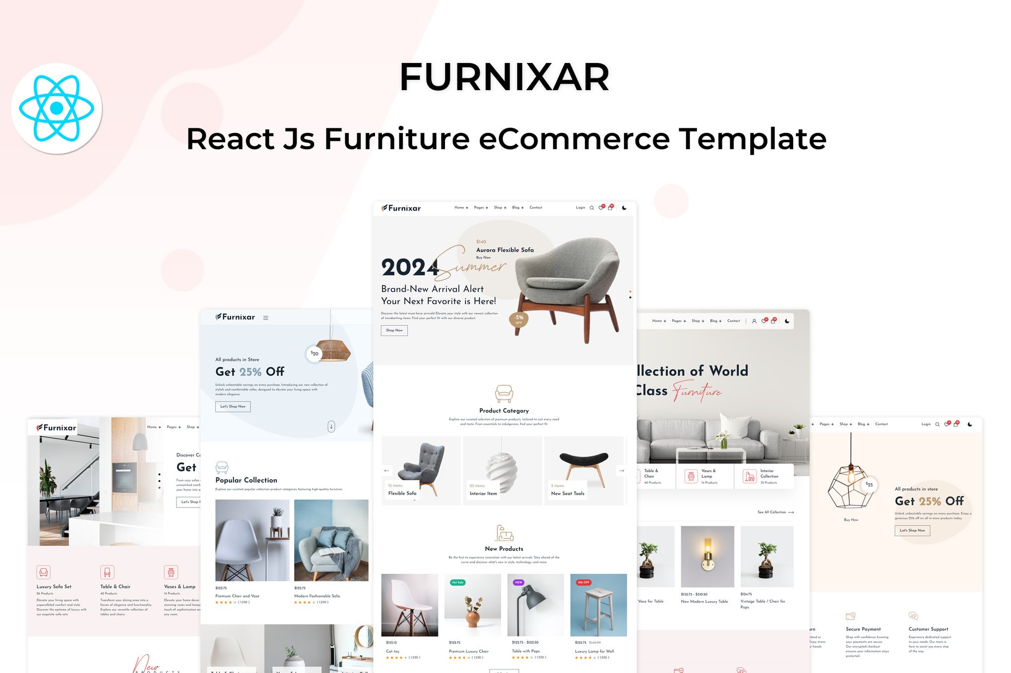 Imagen de portada de Furnixar - React Js Furniture eCommerce Template (plantilla web)