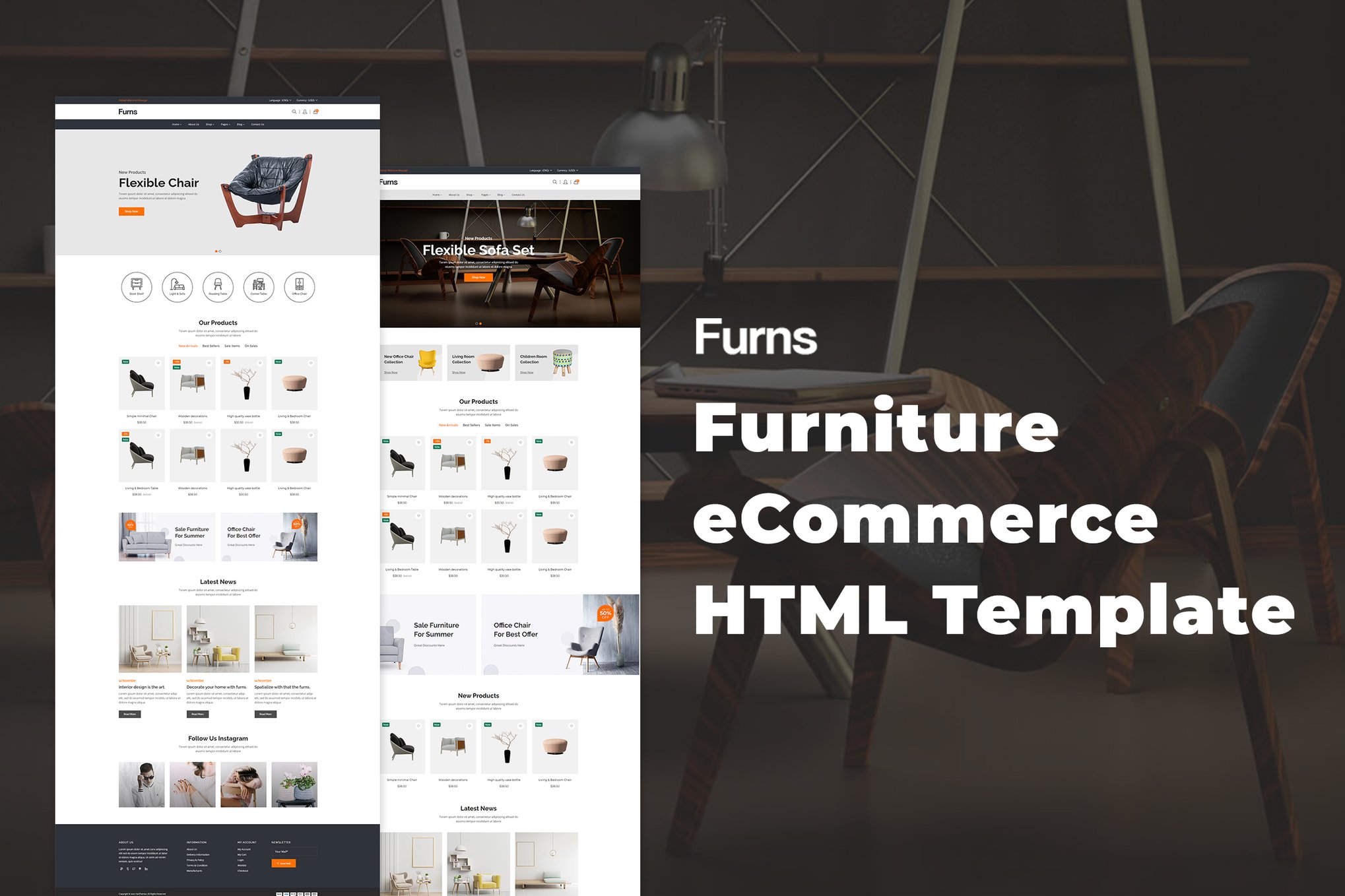 Imagen de portada de Furns - Furniture eCommerce HTML Template (plantilla web)