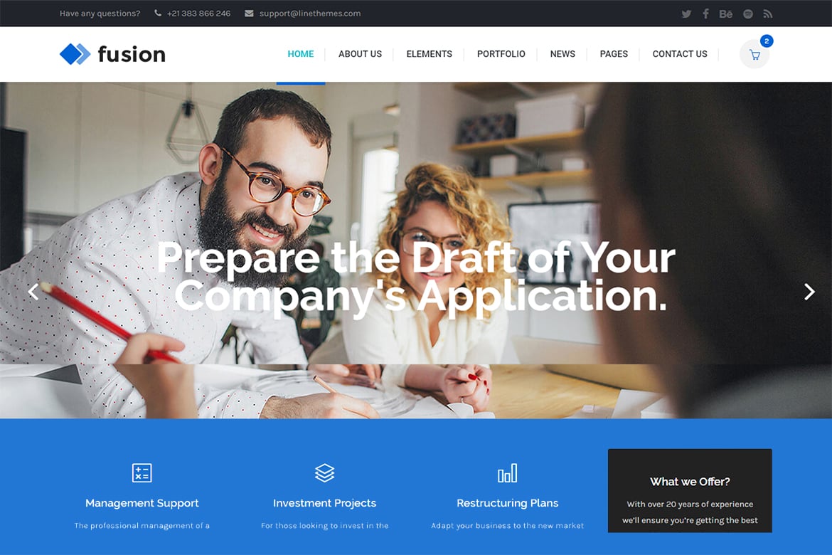 Imagen de portada de Fusion - A Modern Business HTML Template (plantilla web)