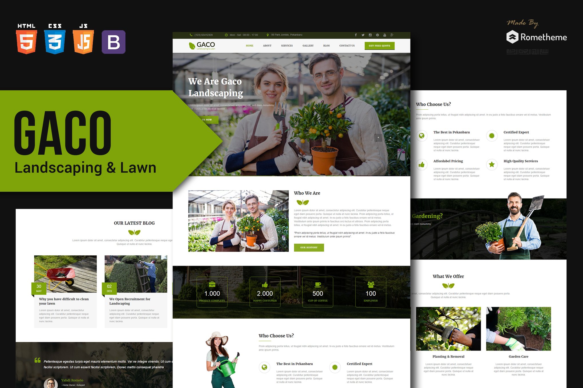 Imagen de portada de Gaco - Landscaping & Gardening HTML Template RS (plantilla web)