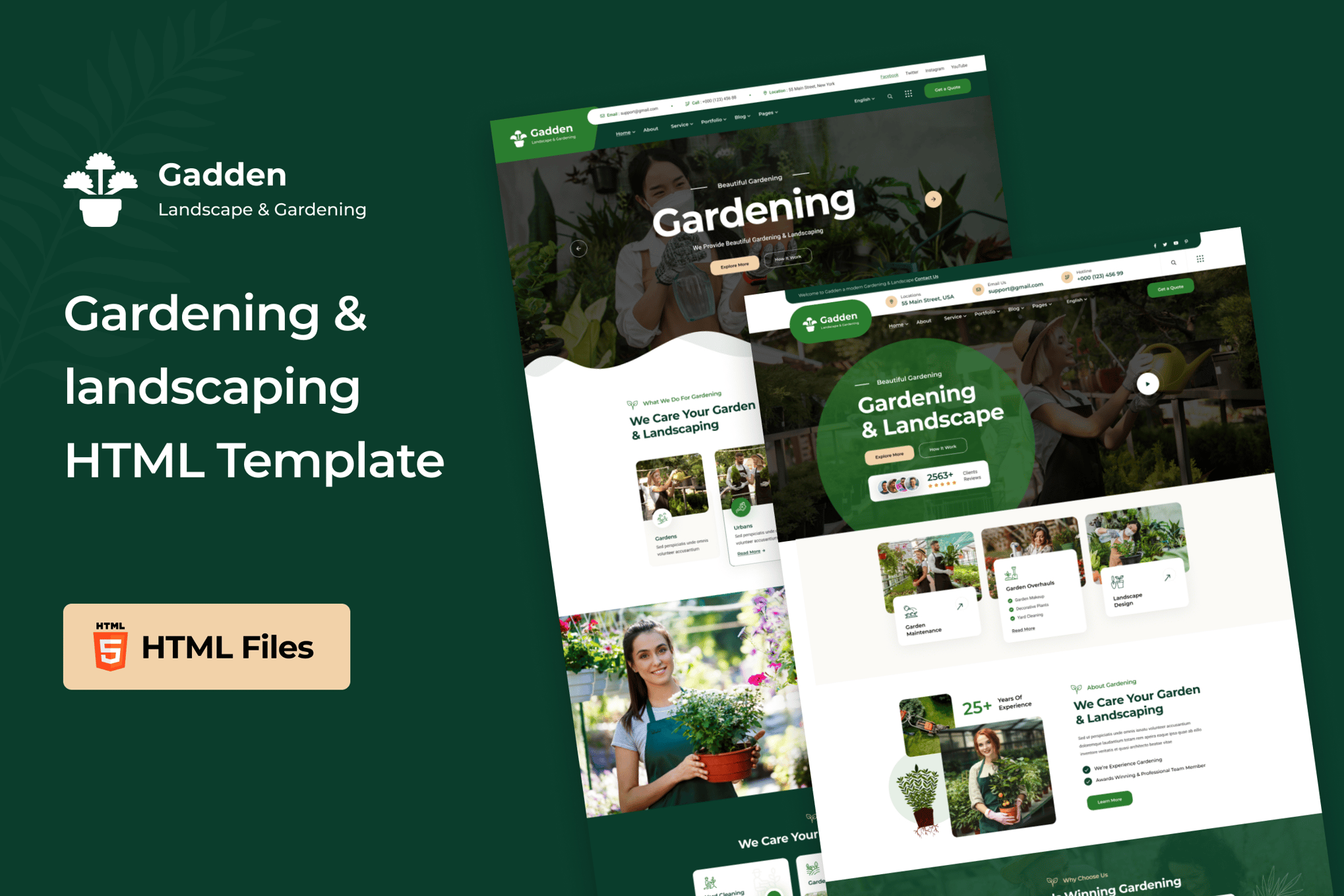 Imagen de portada de Gadden - Garden & Landscaping HTML Template (plantilla web)