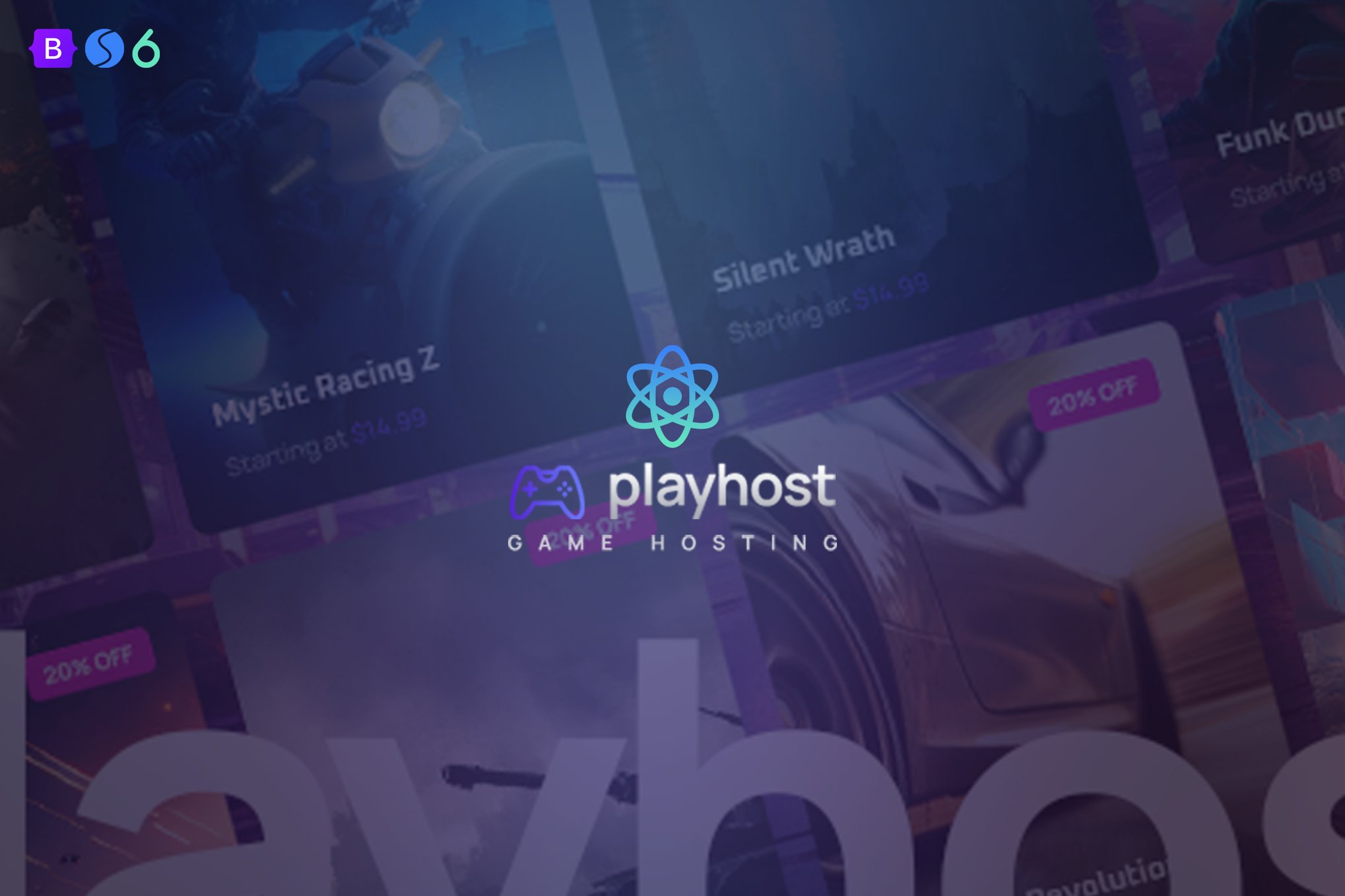Imagen de portada de Game Hosting React NextJs Template - Playhost (plantilla web)