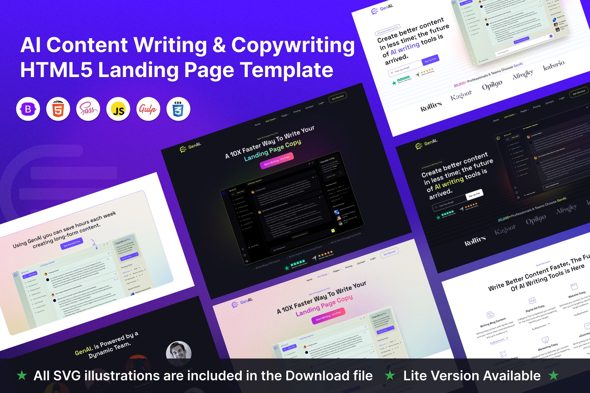 Imagen de portada de GenAI - AI Copywriting Content Writing Template (plantilla web)