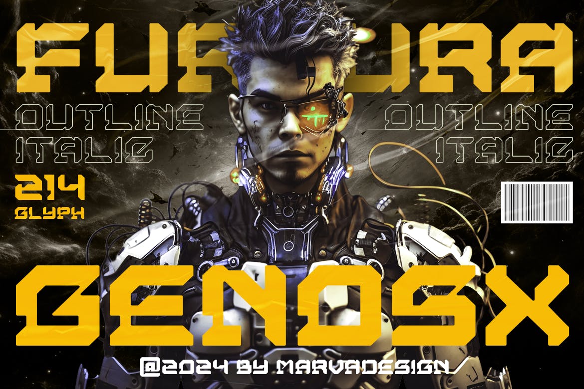 Imagen de portada de Genosx - A Retro Future Font (fuente)