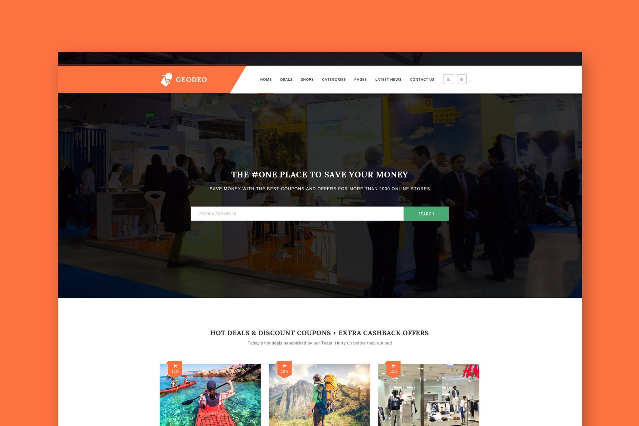 Imagen de portada de Geodeo - Coupon & Deals HTML Template (plantilla web)