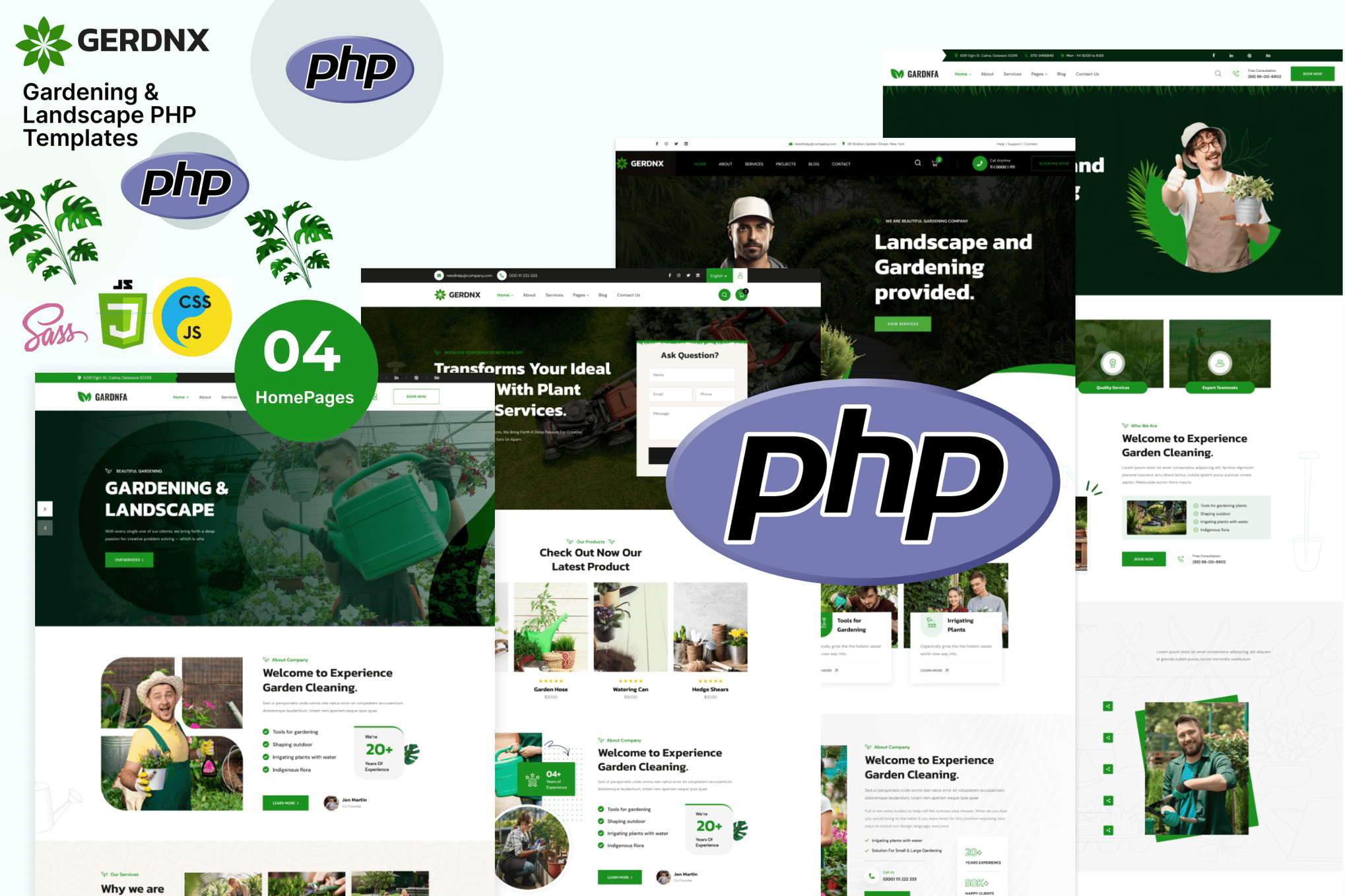 Imagen de portada de Gerdnx – Gardening And Landscaping PHP Template (plantilla web)