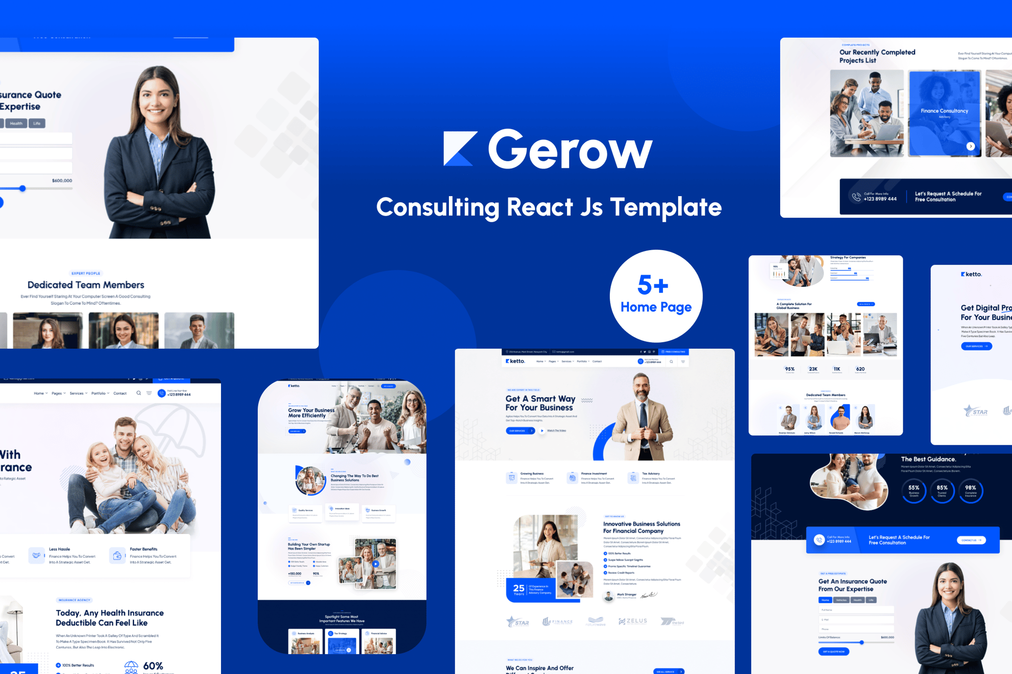 Imagen de portada de Gerow - Business Consulting ReactJS Template (plantilla web)