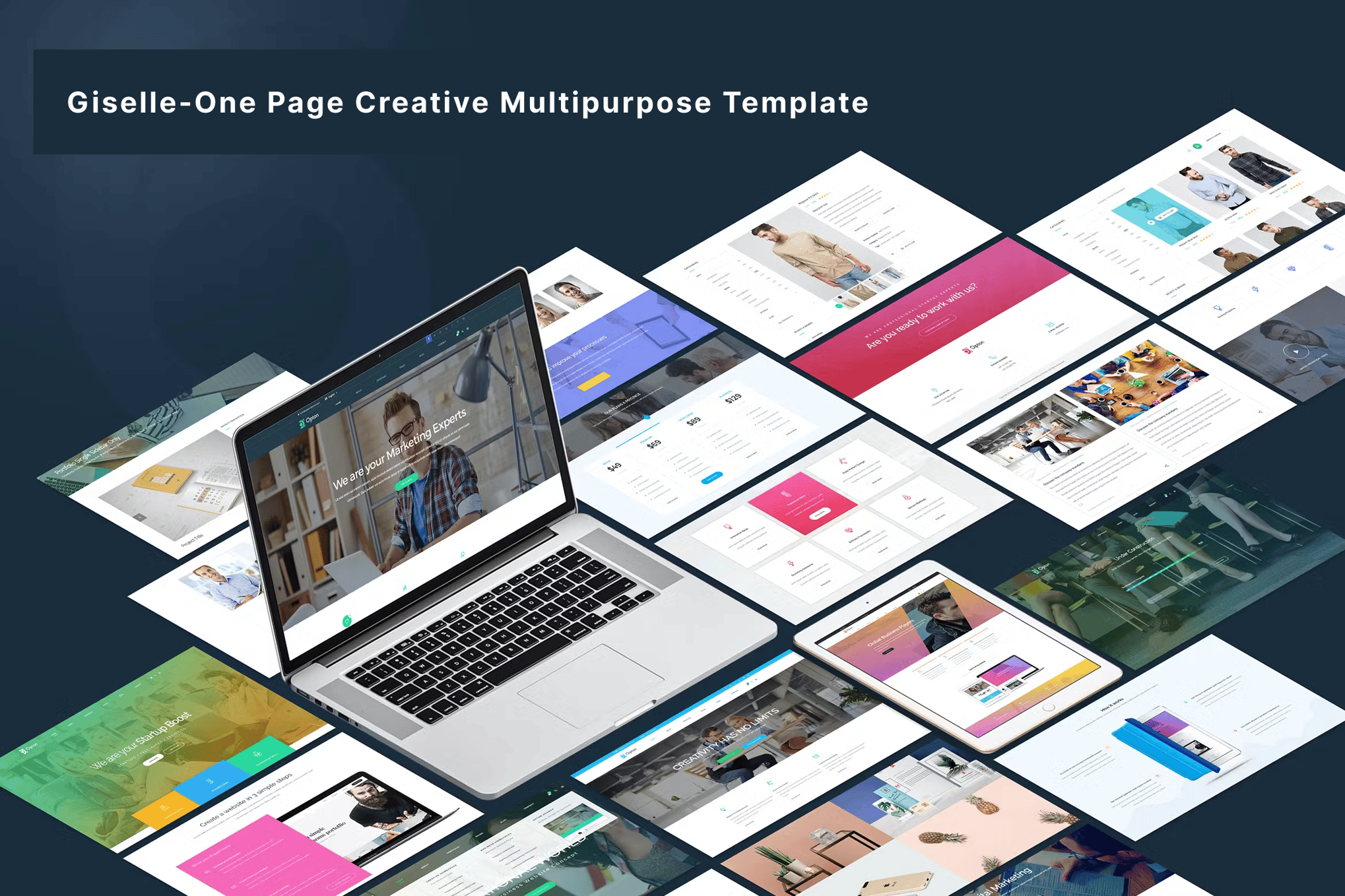 Imagen de portada de Giselle-One Page Creative Multipurpose Template (plantilla web)