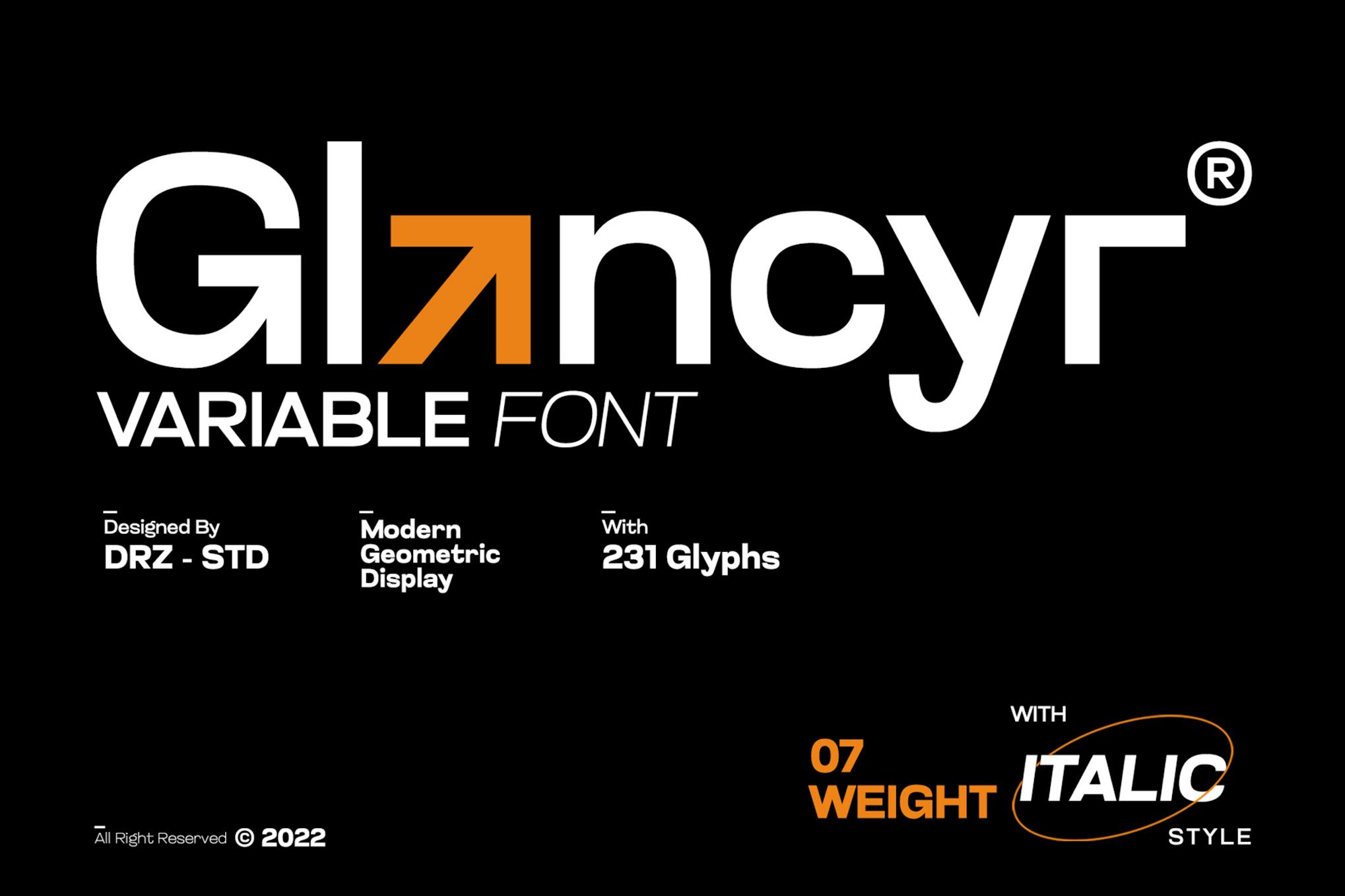 Imagen de portada de Glancyr - Modern Geometric Font (fuente)