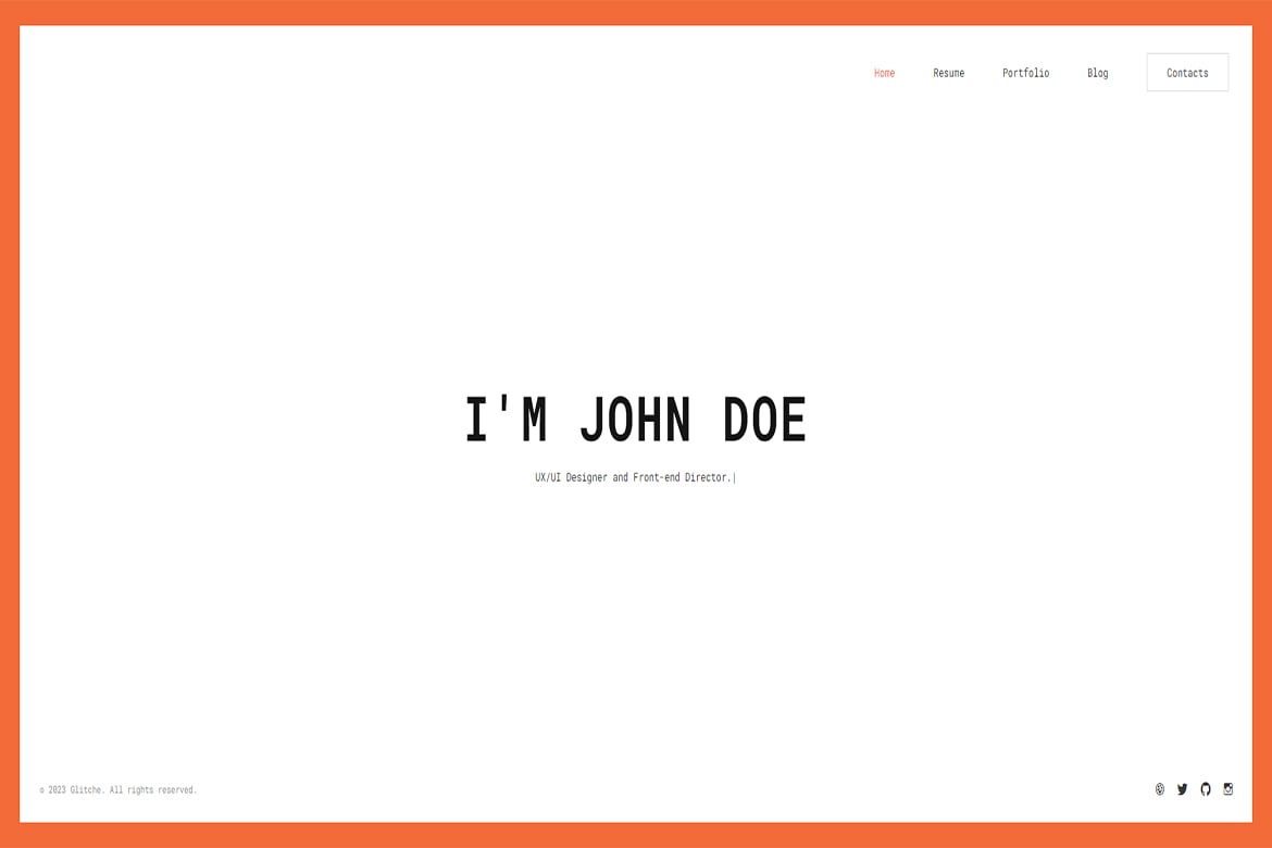 Imagen de portada de Glitche - Tailwind CSS Personal Portfolio Template (plantilla web)
