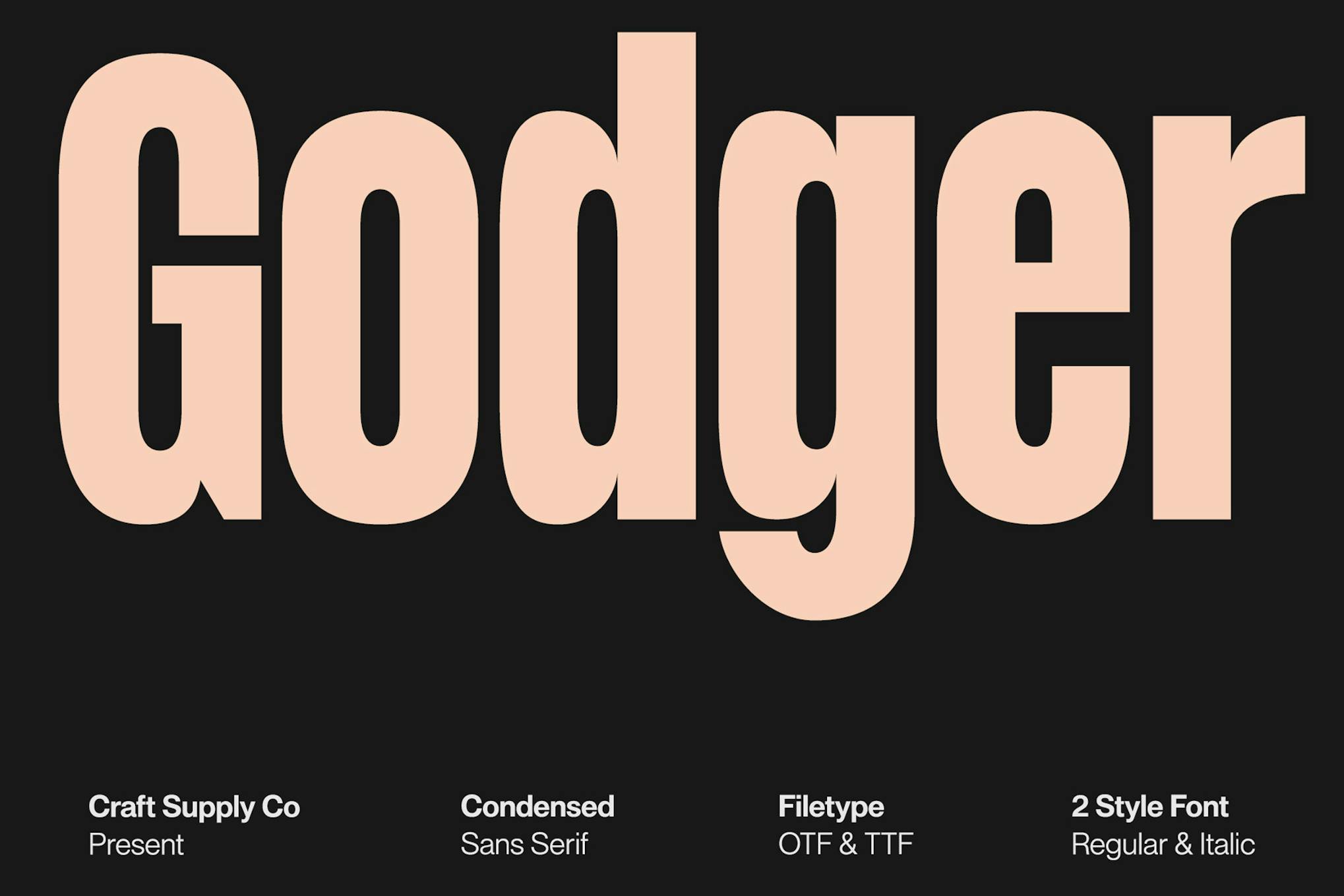 Imagen de portada de Godger – Condensed Sans Serif (fuente)