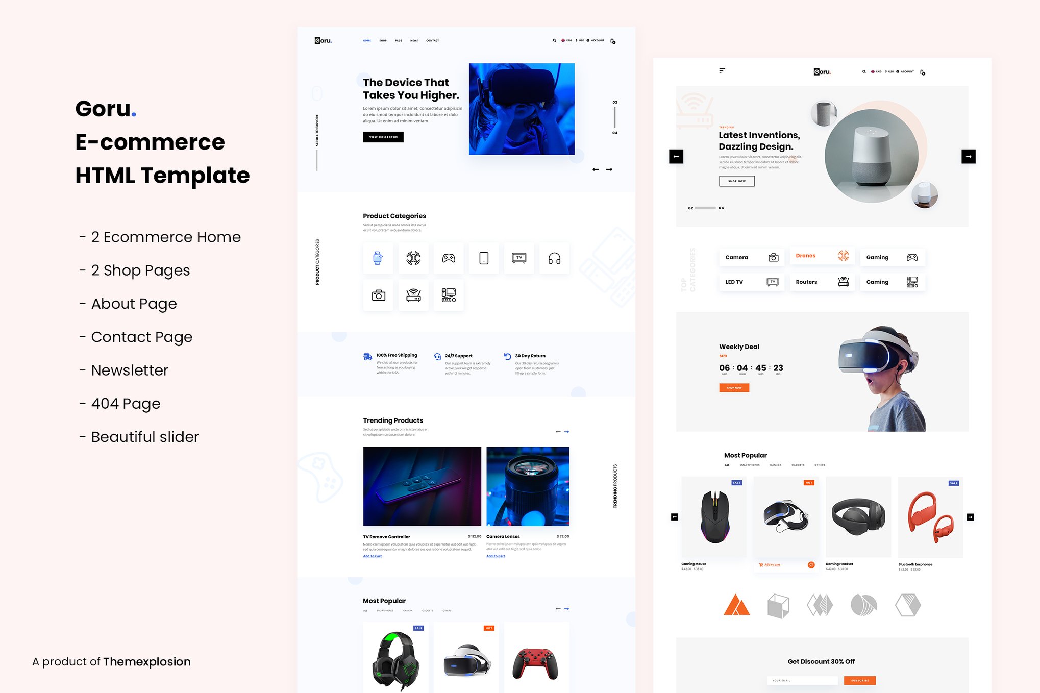Imagen de portada de Goru electronics e-commerce html template (plantilla web)