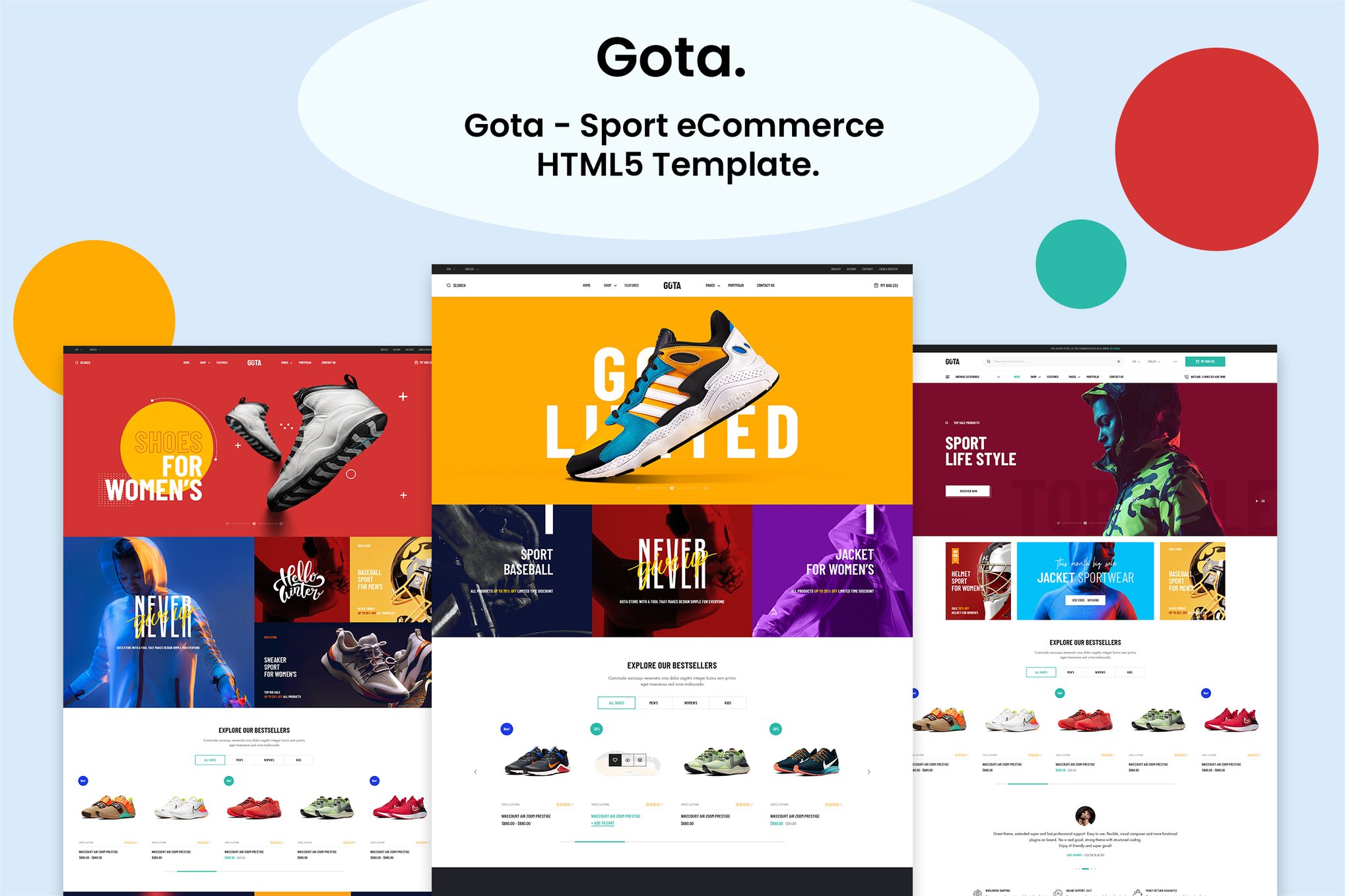 Imagen de portada de Gota - Sport eCommerce HTML5 Template (plantilla web)