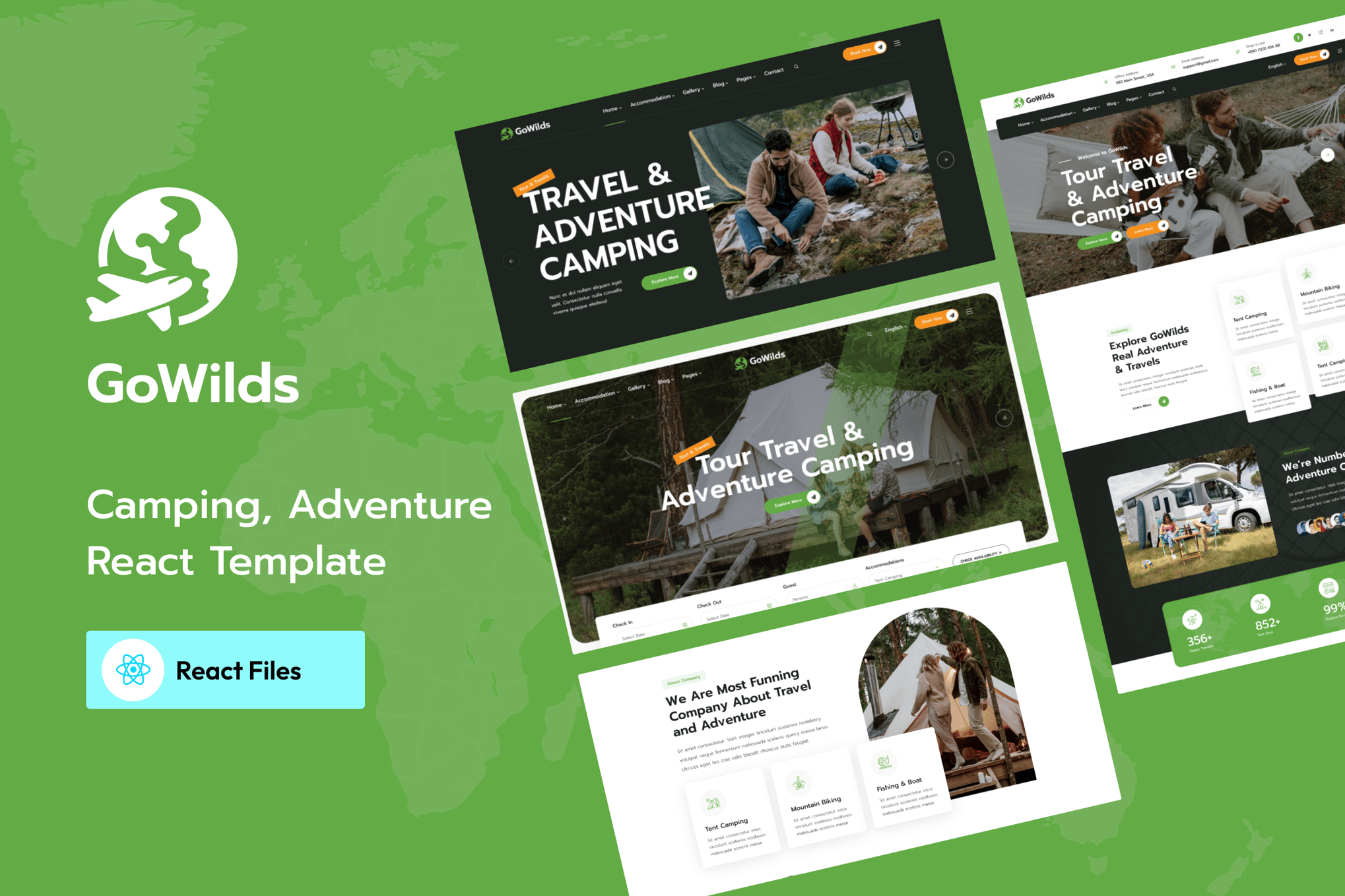 Imagen de portada de Gowilds -Travel Tour Booking React NextJs Template (plantilla web)