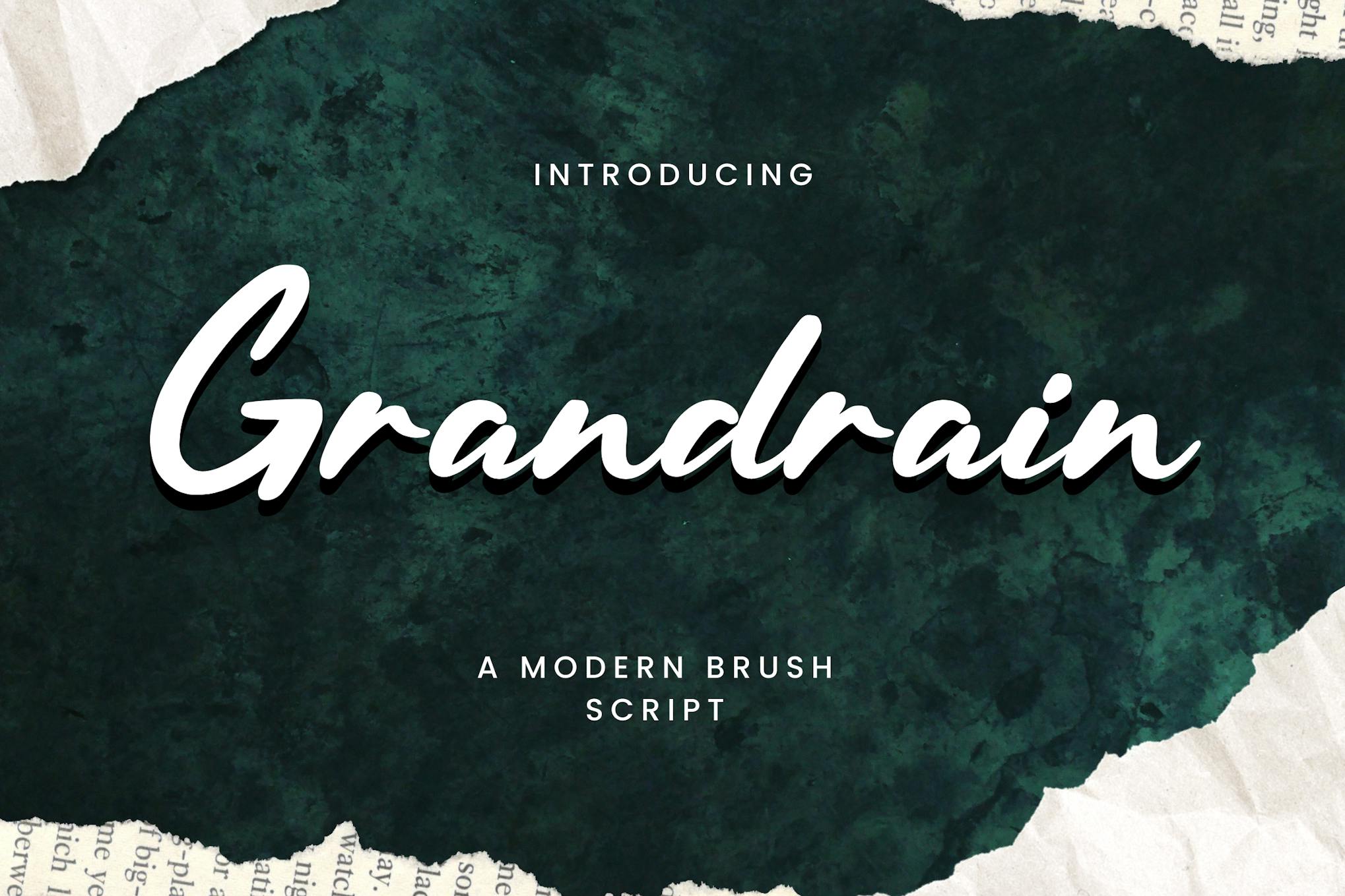 Imagen de portada de Grandrain - A Modern Brush Script (fuente)