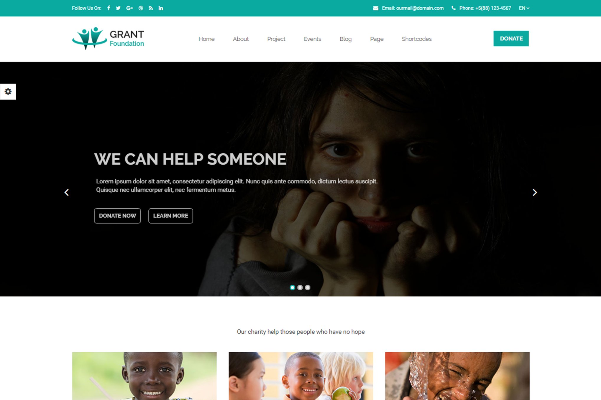 Imagen de portada de Grant Foundation – Nonprofit Charity Template (plantilla web)