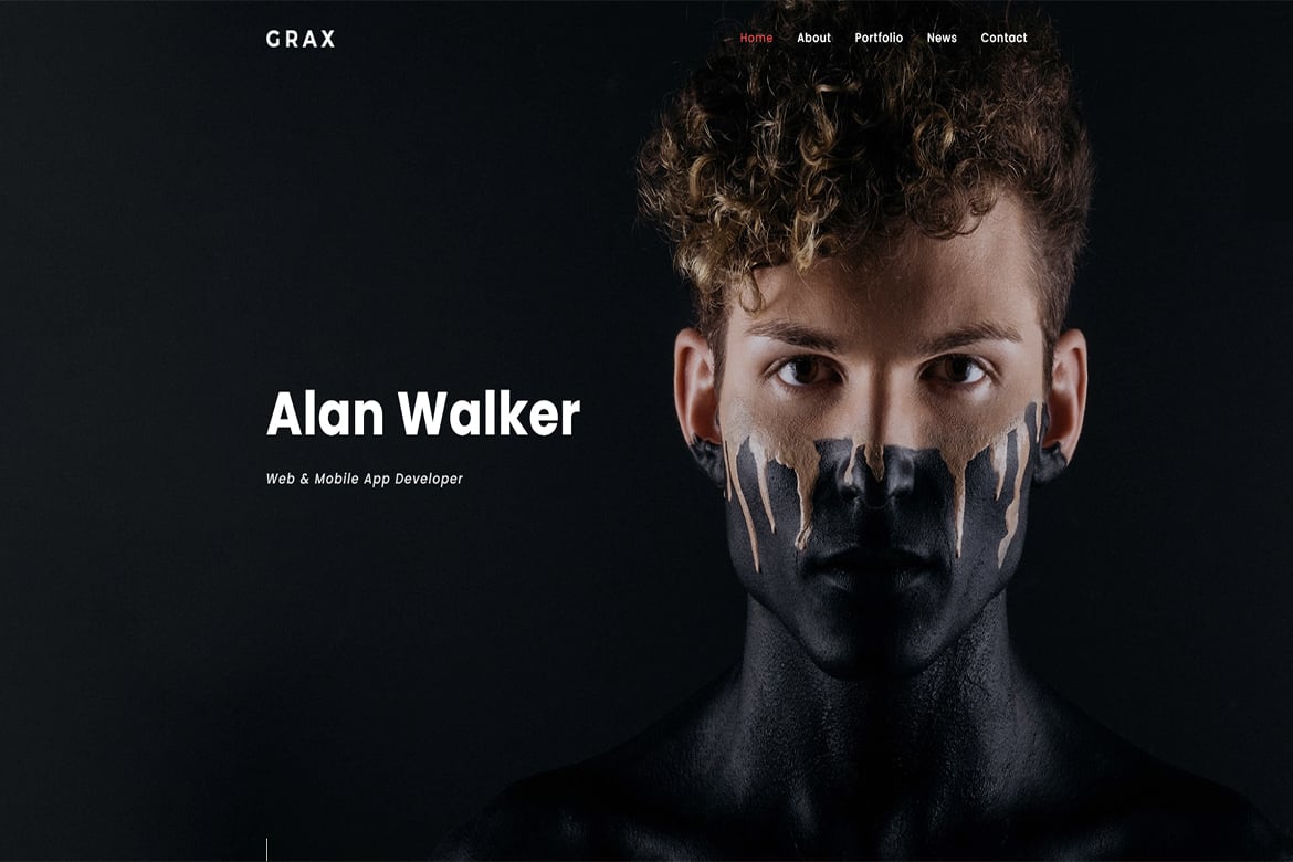 Imagen de portada de Grax - Personal Portfolio Template (plantilla web)