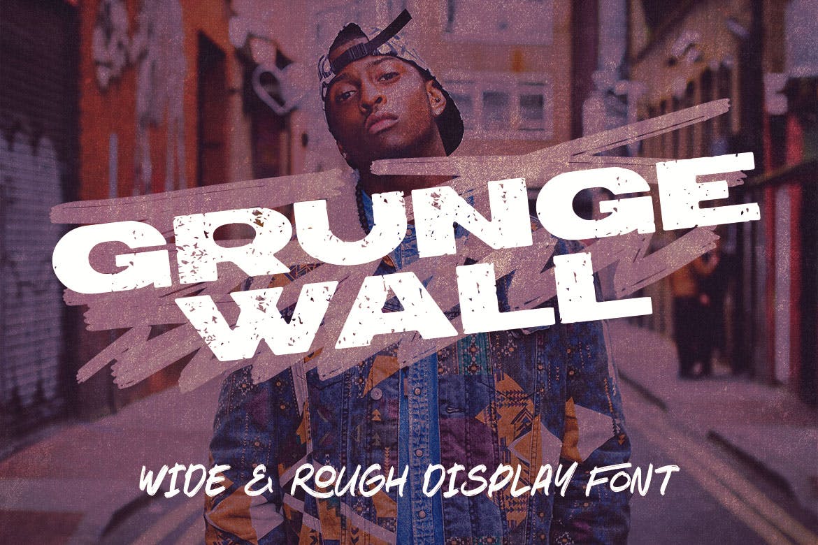 Imagen de portada de Grunge Wall Wide Font (fuente)