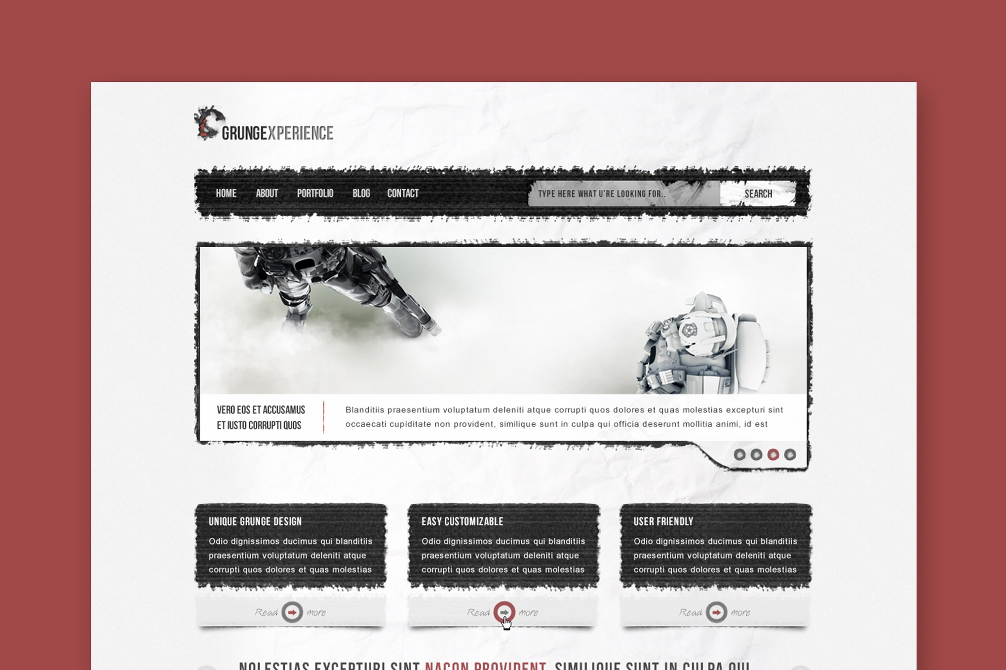 Imagen de portada de Grungexperience - Premium HTML Template (plantilla web)