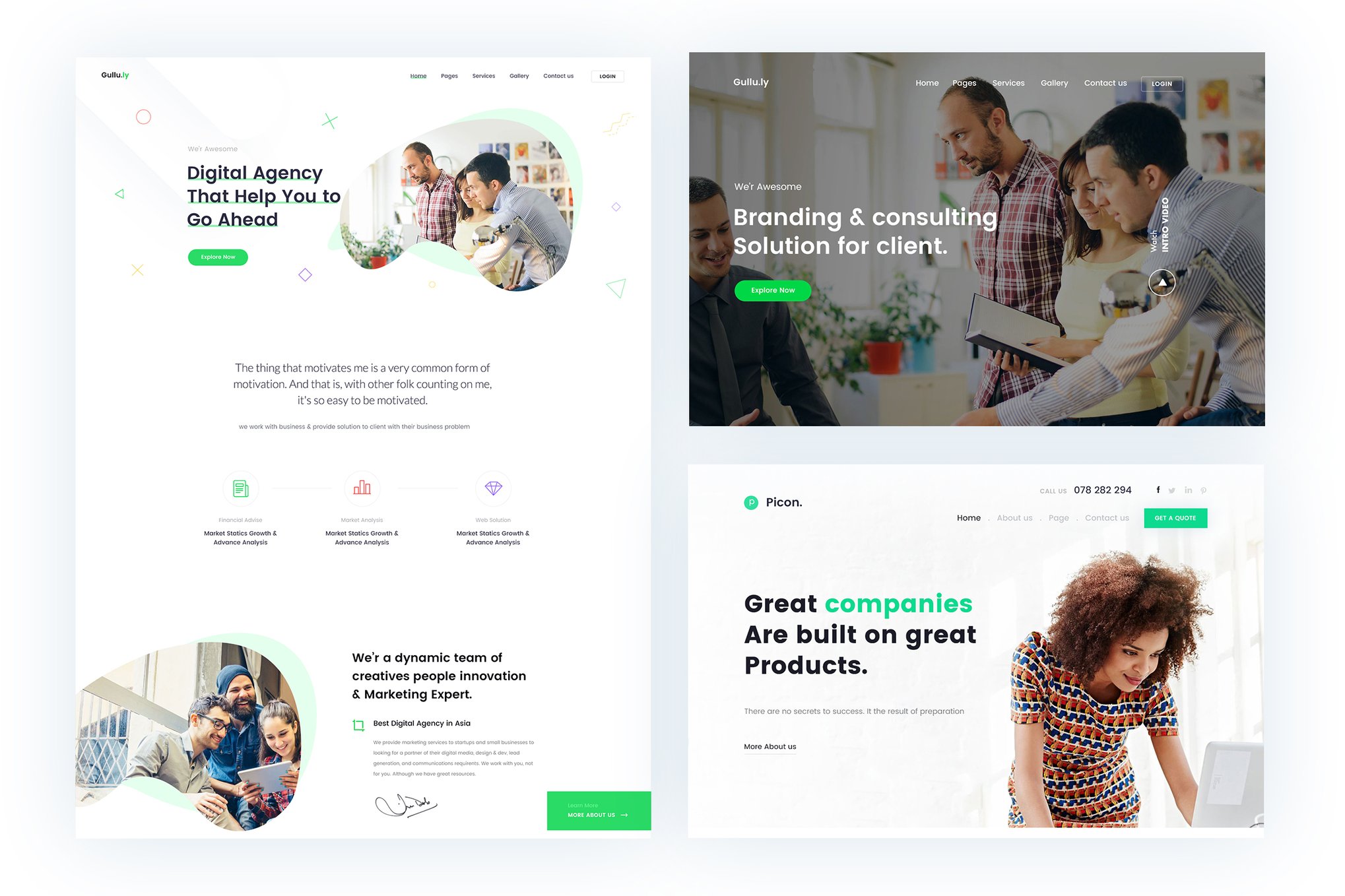 Imagen de portada de Gullu- Digital Agency & Multipurpose HTML Template (plantilla web)
