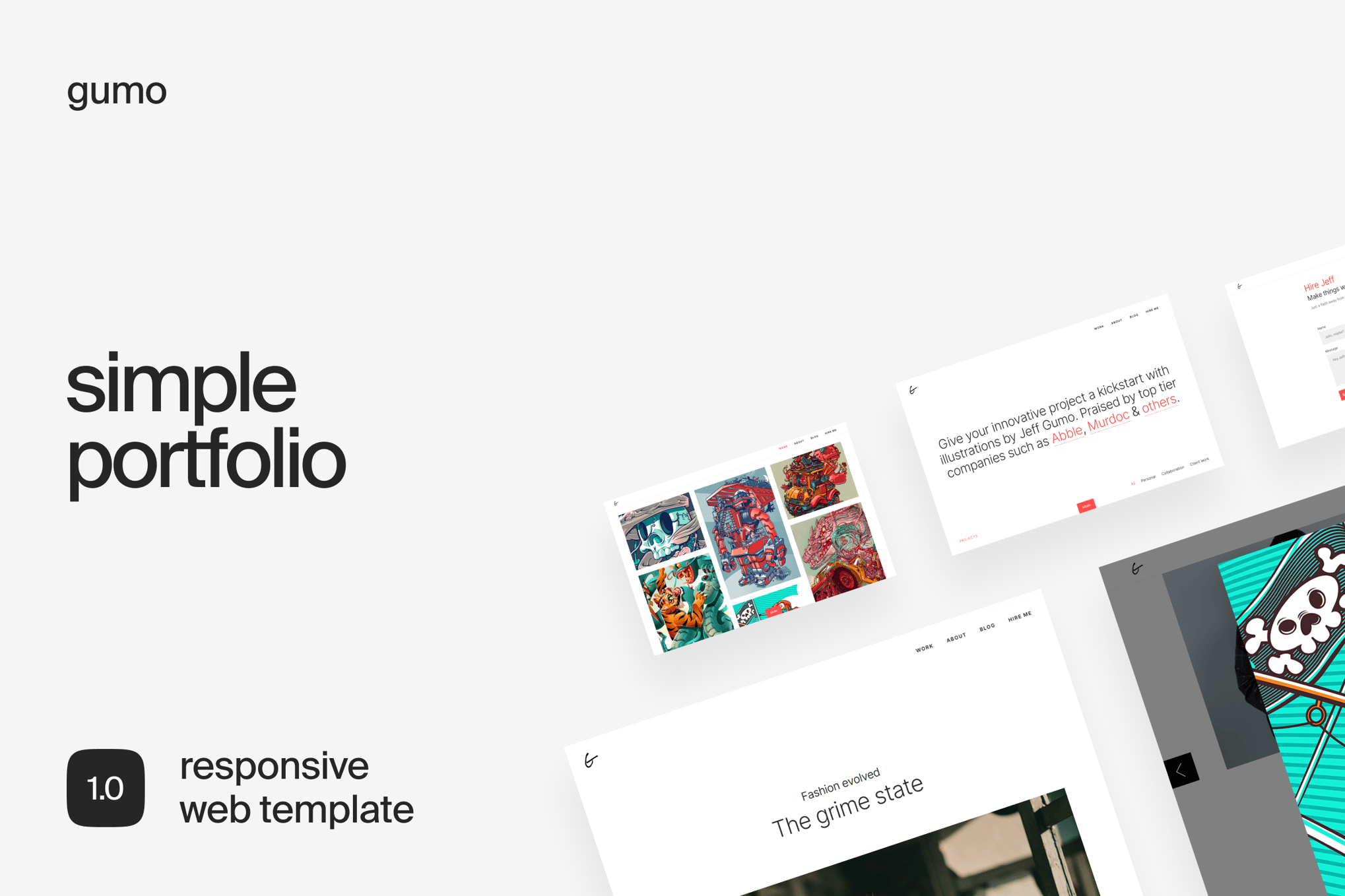 Imagen de portada de Gumo | Easy & Creative Portfolio Template (plantilla web)