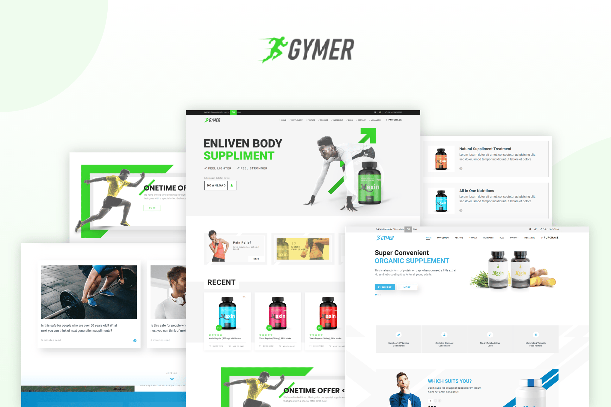 Imagen de portada de Gymer - Health & Fitness Medicine HTML Template (plantilla web)