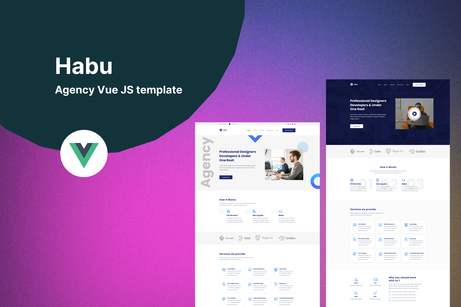 Imagen de portada de Habu - Agency Vuejs Template (plantilla web)