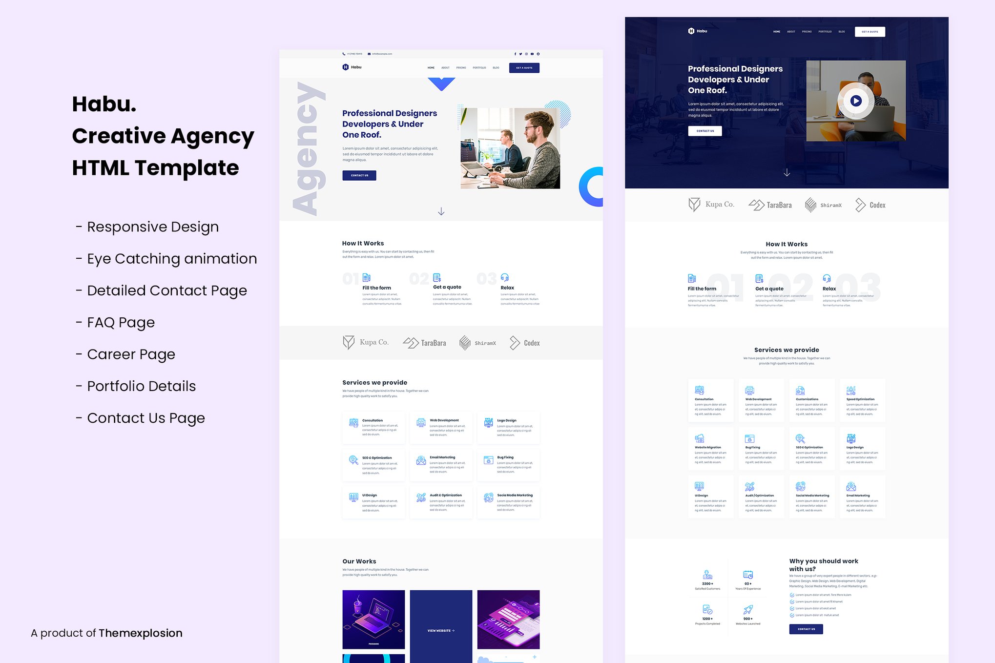 Imagen de portada de Habu - Creative Agency, Digital Agency Template (plantilla web)