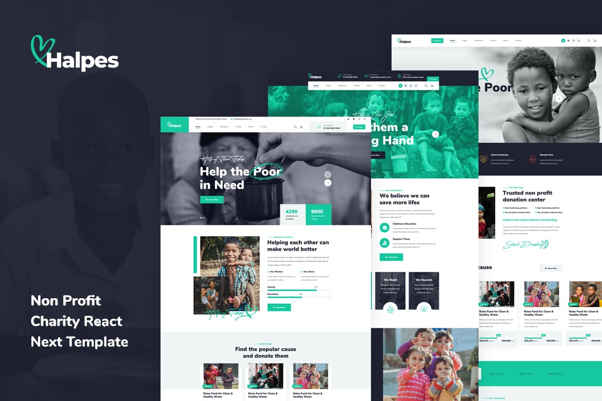 Imagen de portada de Halpes - Non Profit Charity React Next Template (plantilla web)