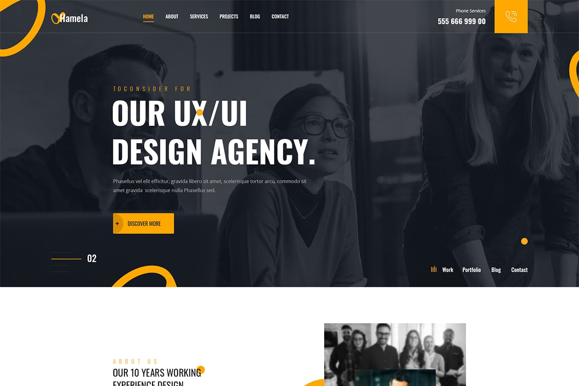 Imagen de portada de Hamela - Digital Agency Services HTML Template (plantilla web)