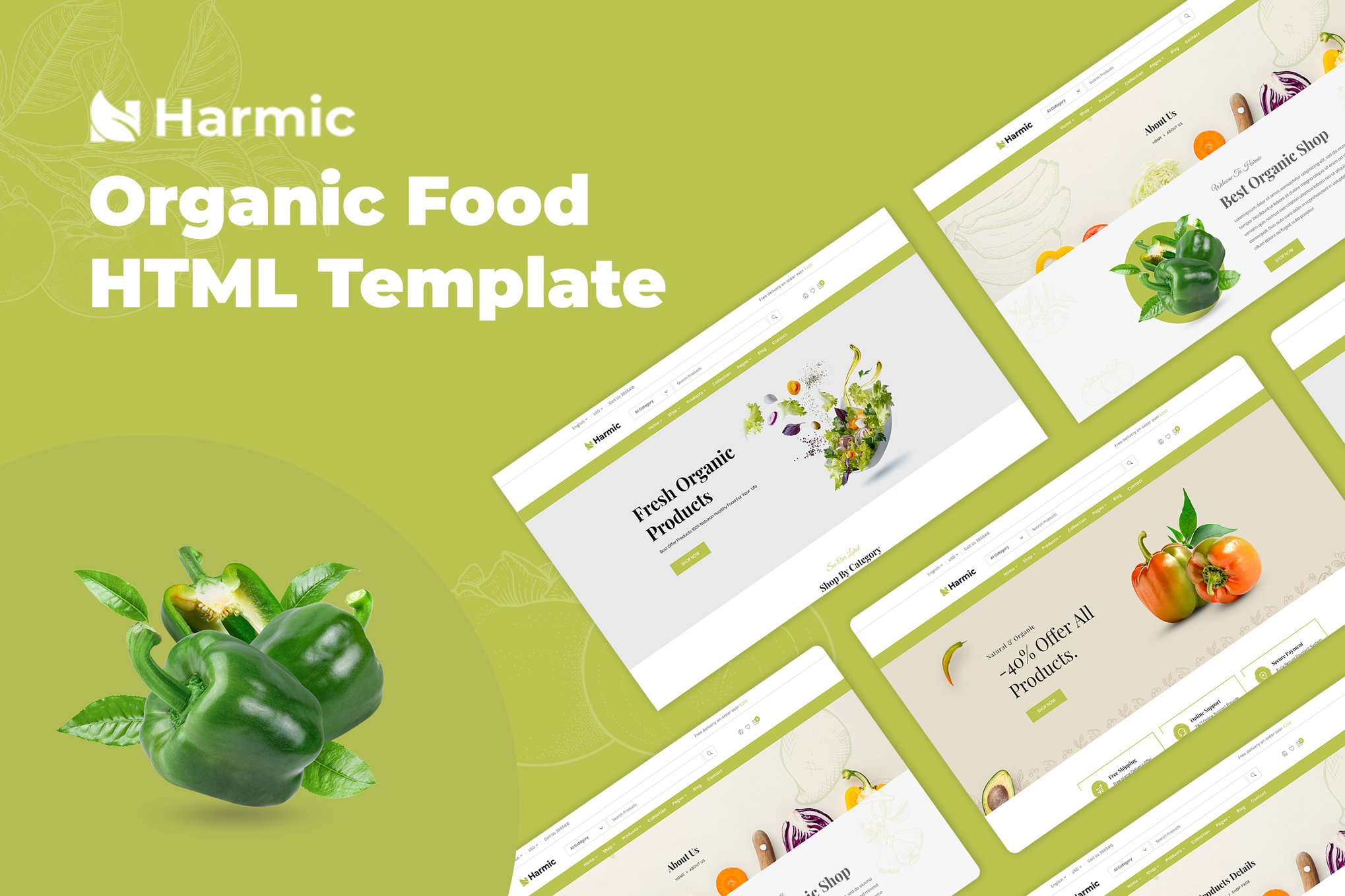 Imagen de portada de Harmic - Organic Food HTML Template (plantilla web)