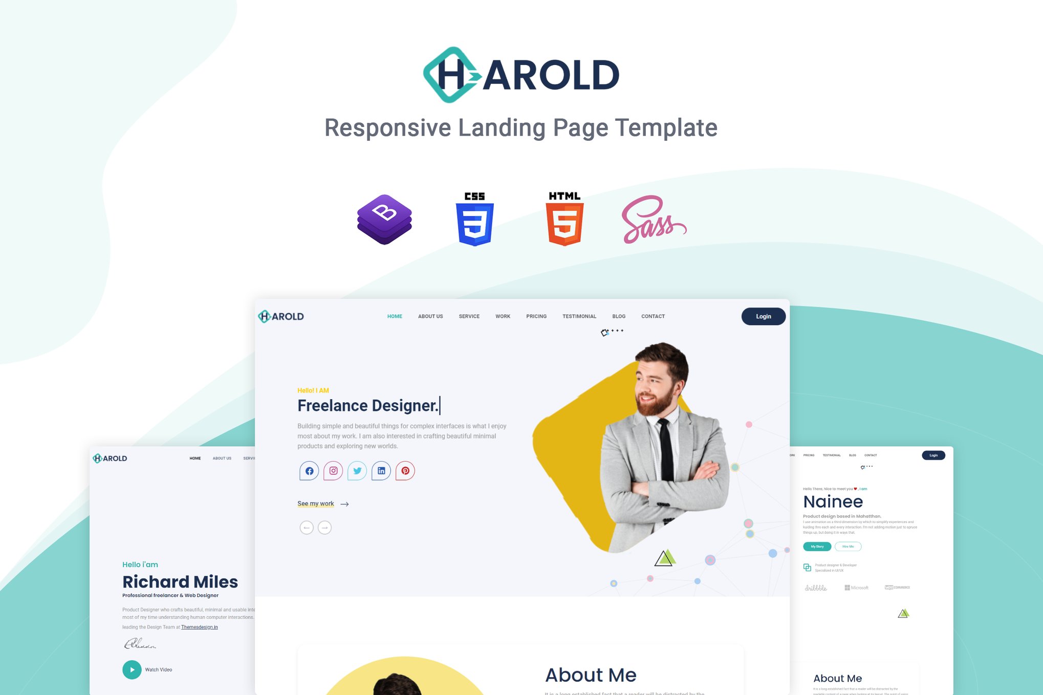 Imagen de portada de Harold - Personal Portfolio Template (plantilla web)