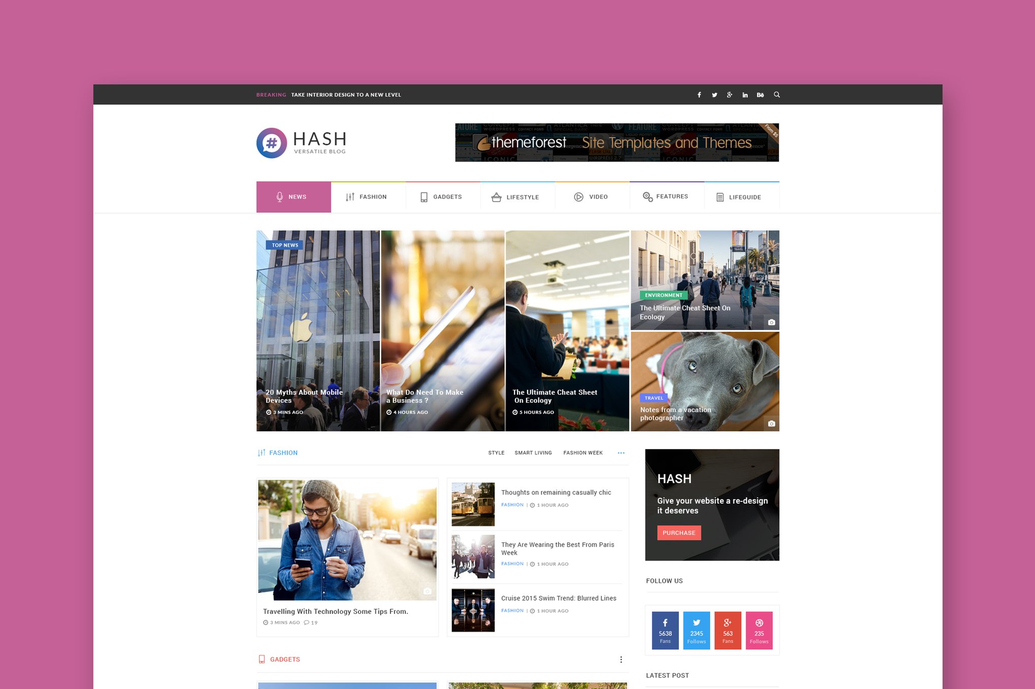 Imagen de portada de Hash - News & Magazine HTML Template (plantilla web)