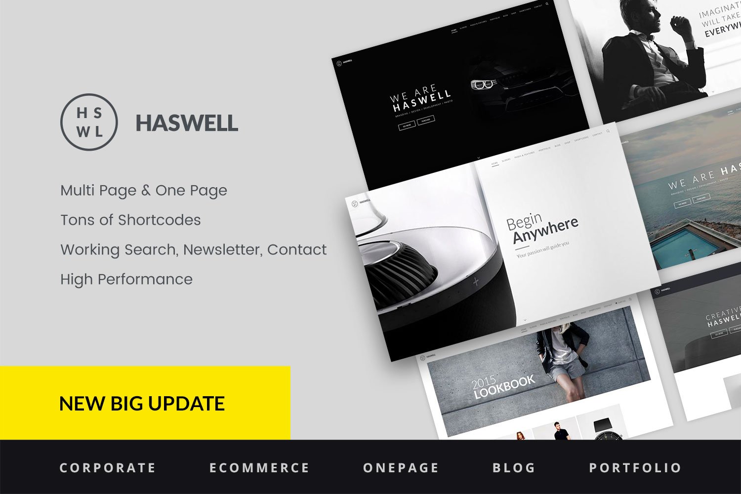 Imagen de portada de Haswell - Multipurpose One & Multi Page Template (plantilla web)