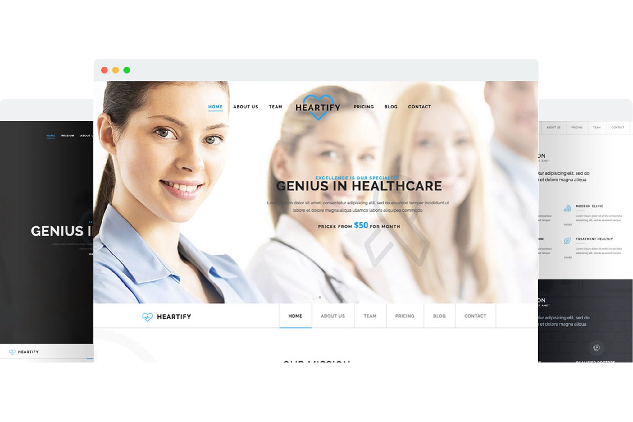 Imagen de portada de Heartify - Responsive Medical and Health Template (plantilla web)
