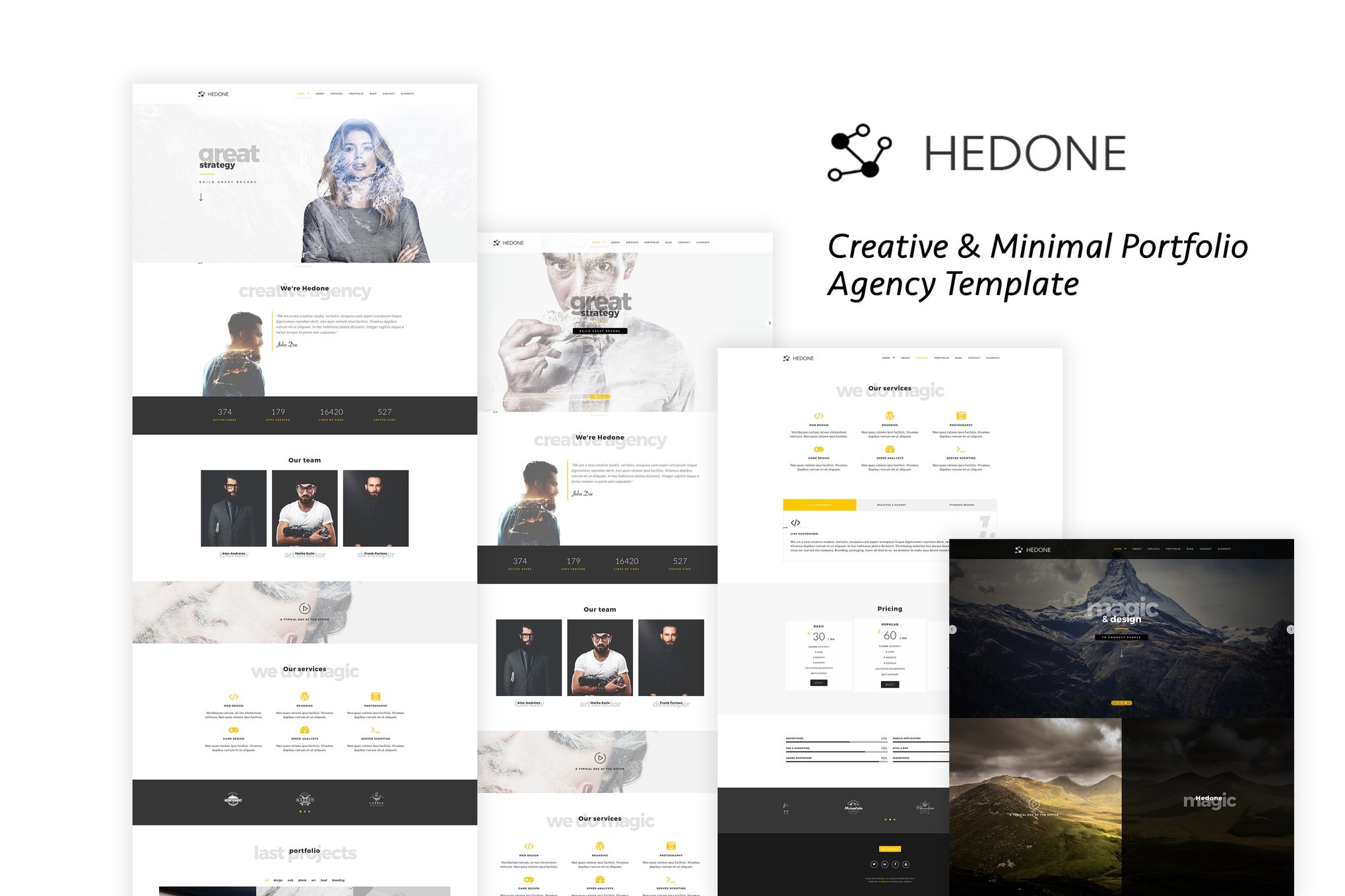 Imagen de portada de Hedone - Creative & Clean Portfolio / Agency Templ (plantilla web)