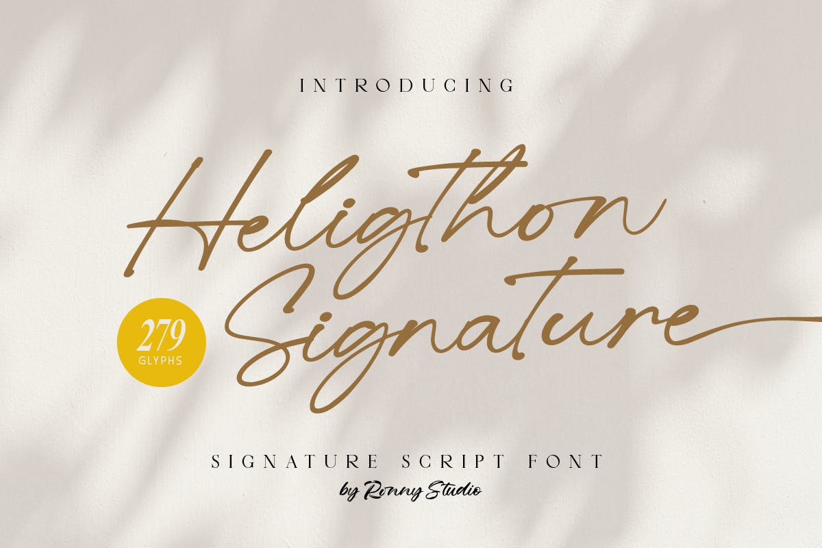 Imagen de portada de Heligthon - Signature Script Font (fuente)
