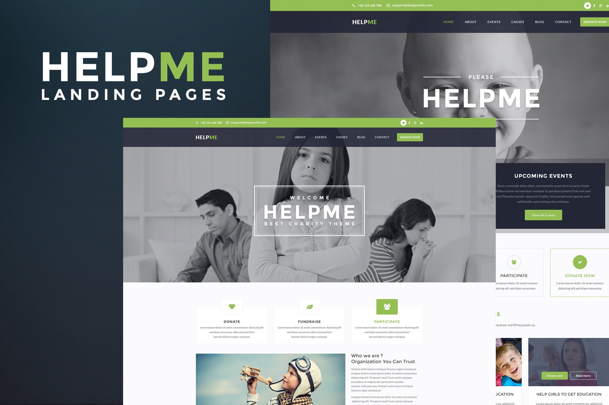 Imagen de portada de HelpMe - Nonprofit Landing Page Template (plantilla web)