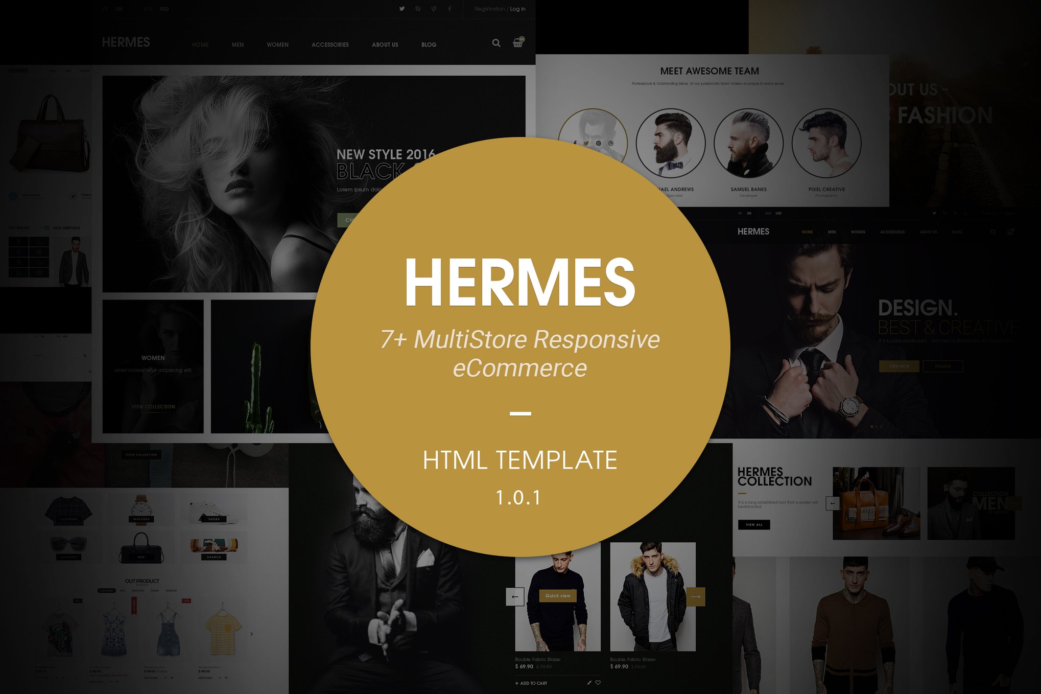Imagen de portada de Hermes | Multi Store Responsive HTML Template (plantilla web)