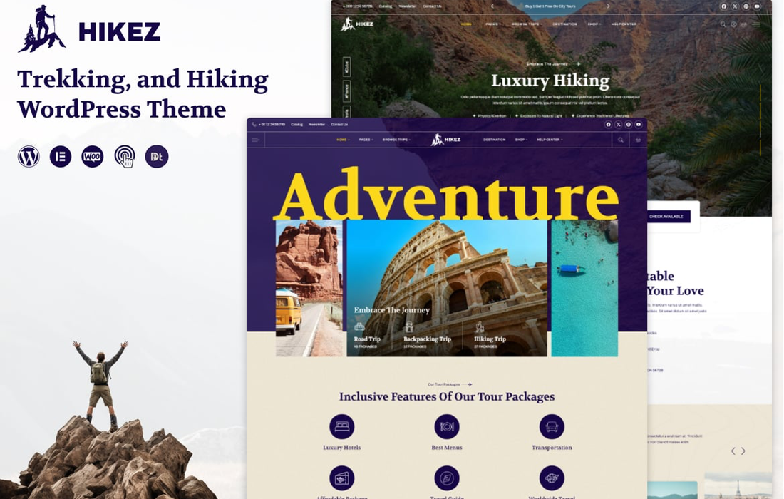 Imagen de portada de Hikez - Adventure Travel WordPress Theme (tema)