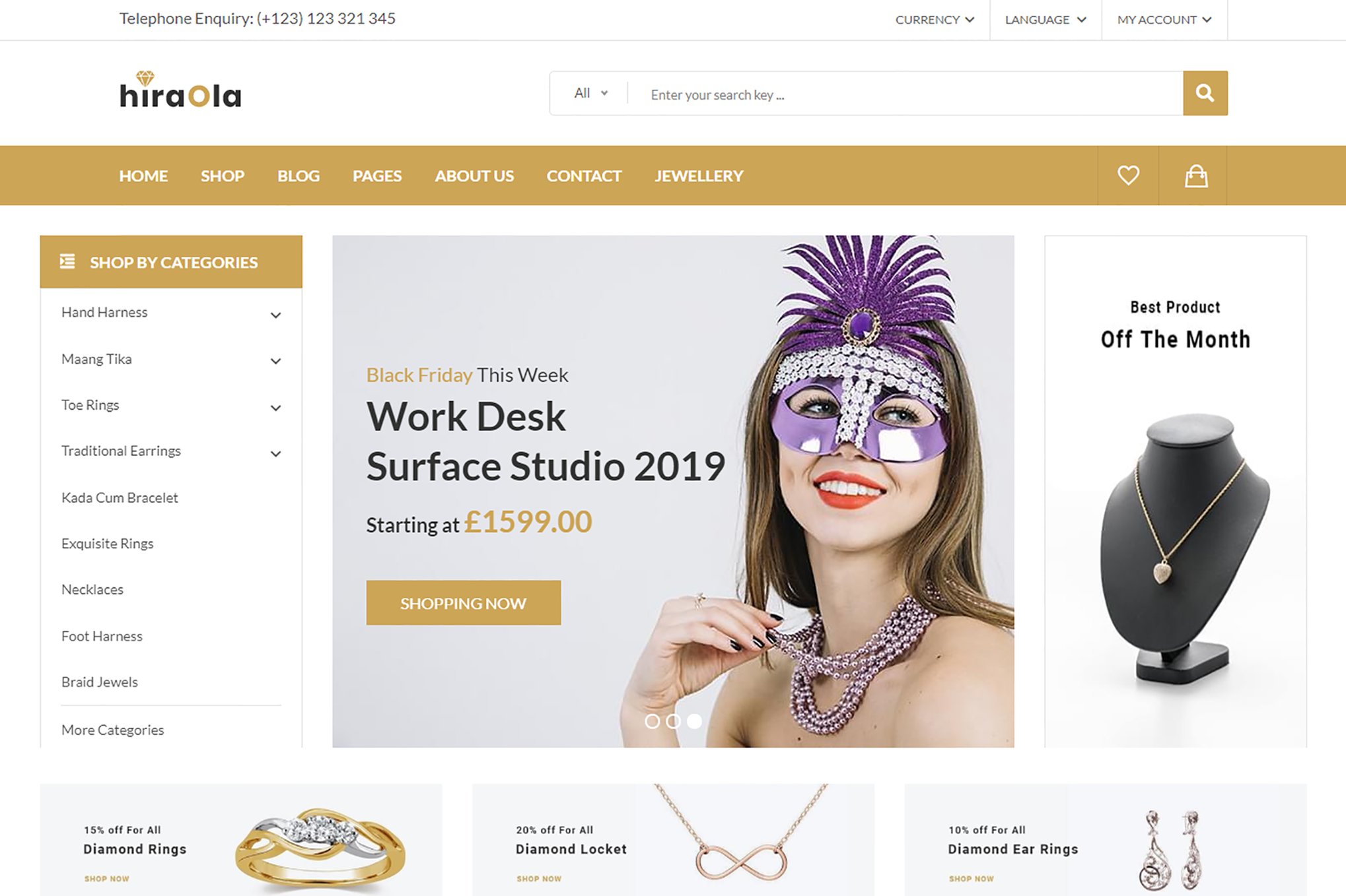 Imagen de portada de Hiraola - Jewelry Store HTML Template (plantilla web)