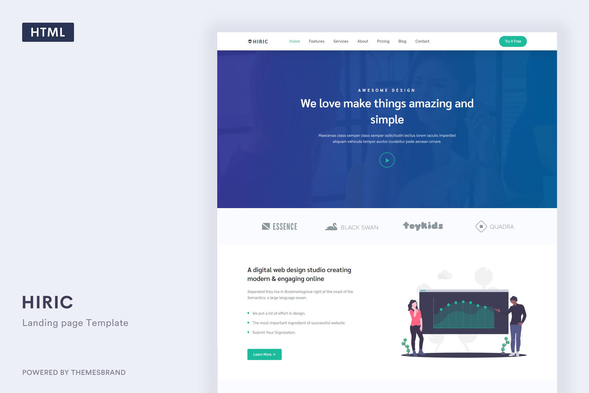 Imagen de portada de Hiric - Bootstrap 5 Landing Page Template (plantilla web)