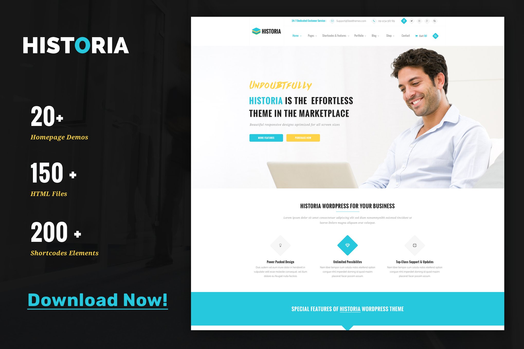 Imagen de portada de Historia - Responsive Multi-Purpose HTML Template (plantilla web)
