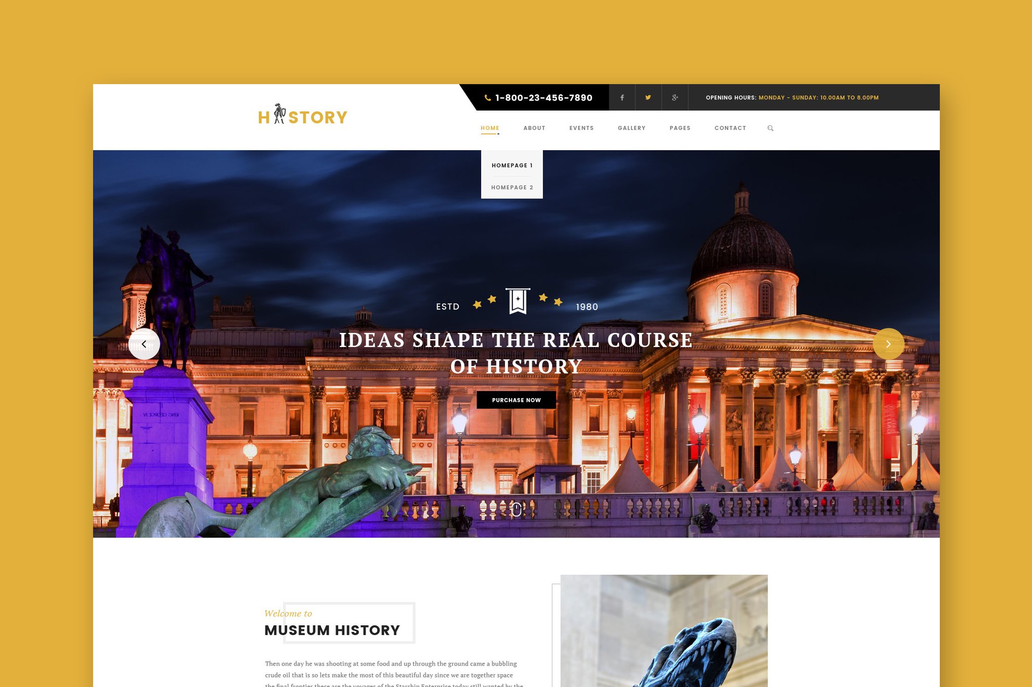 Imagen de portada de History- Museum & Exhibition HTML Template (plantilla web)
